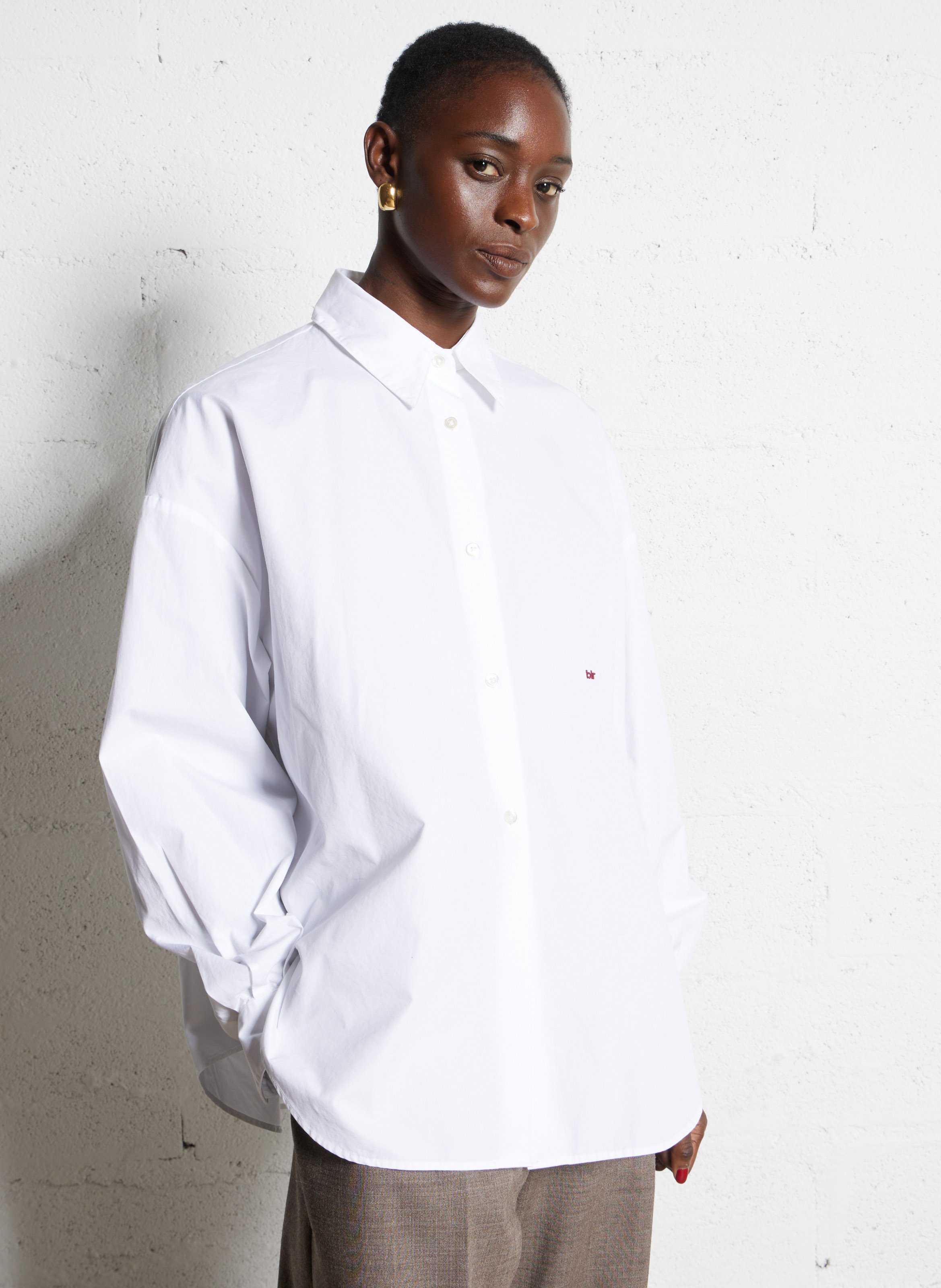 Wijdvallende effen blouse met knoopsluiting BELLEROSE Wit