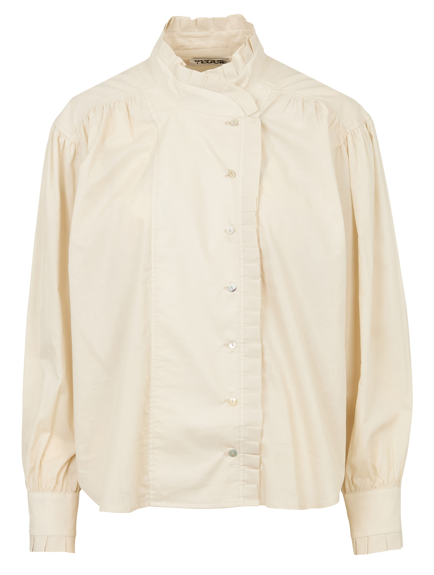 Blouse ample col montant en coton SOPHIE+LUCIE Beige