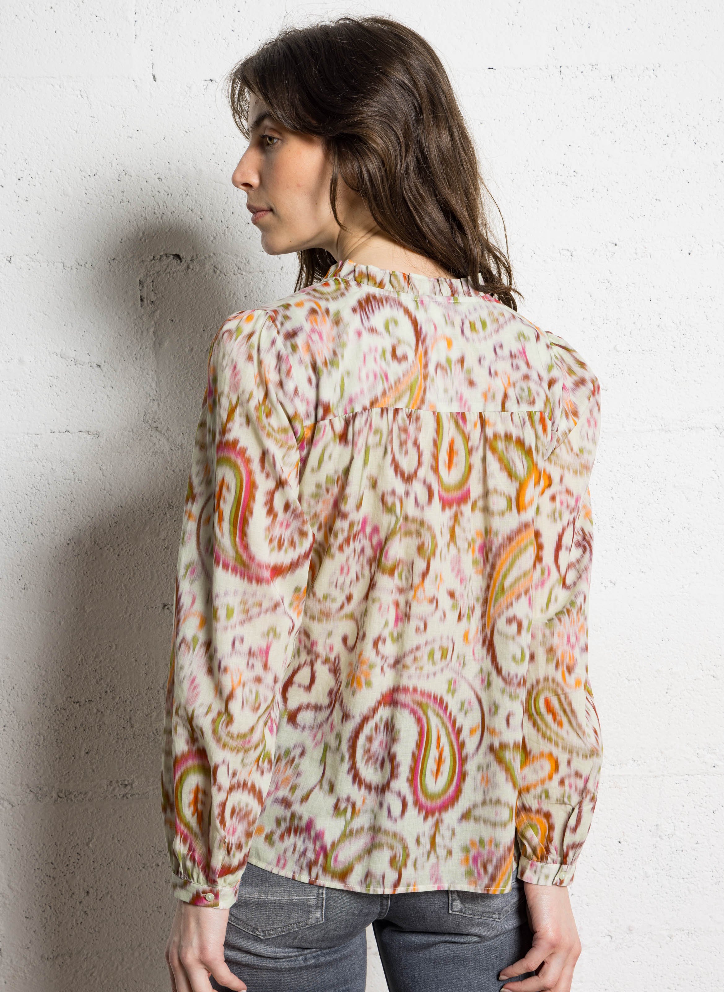 Chemise col V imprimée SUD EXPRESS Vert