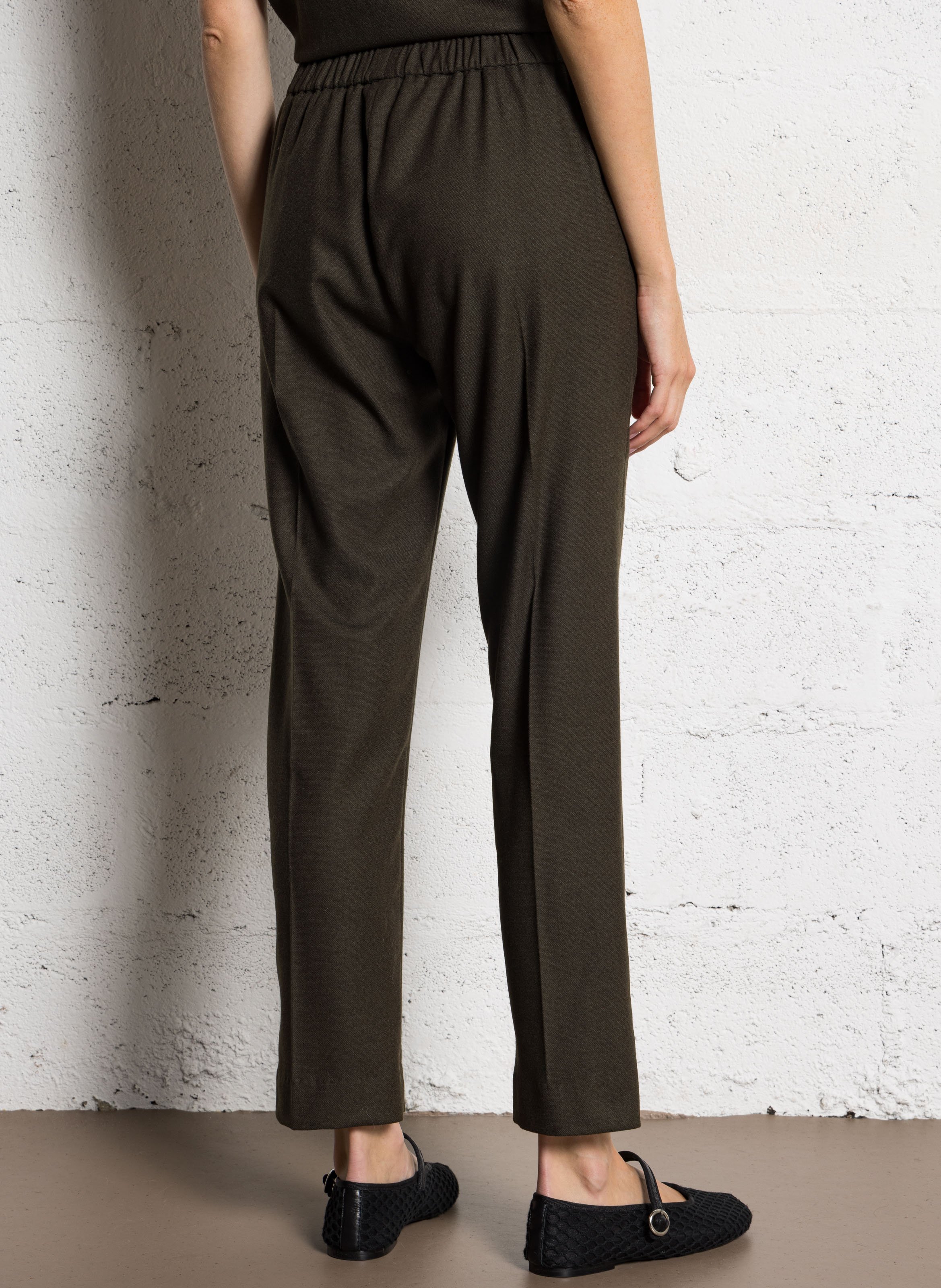 Pantalon droit en laine mélangée DIEGA Marron