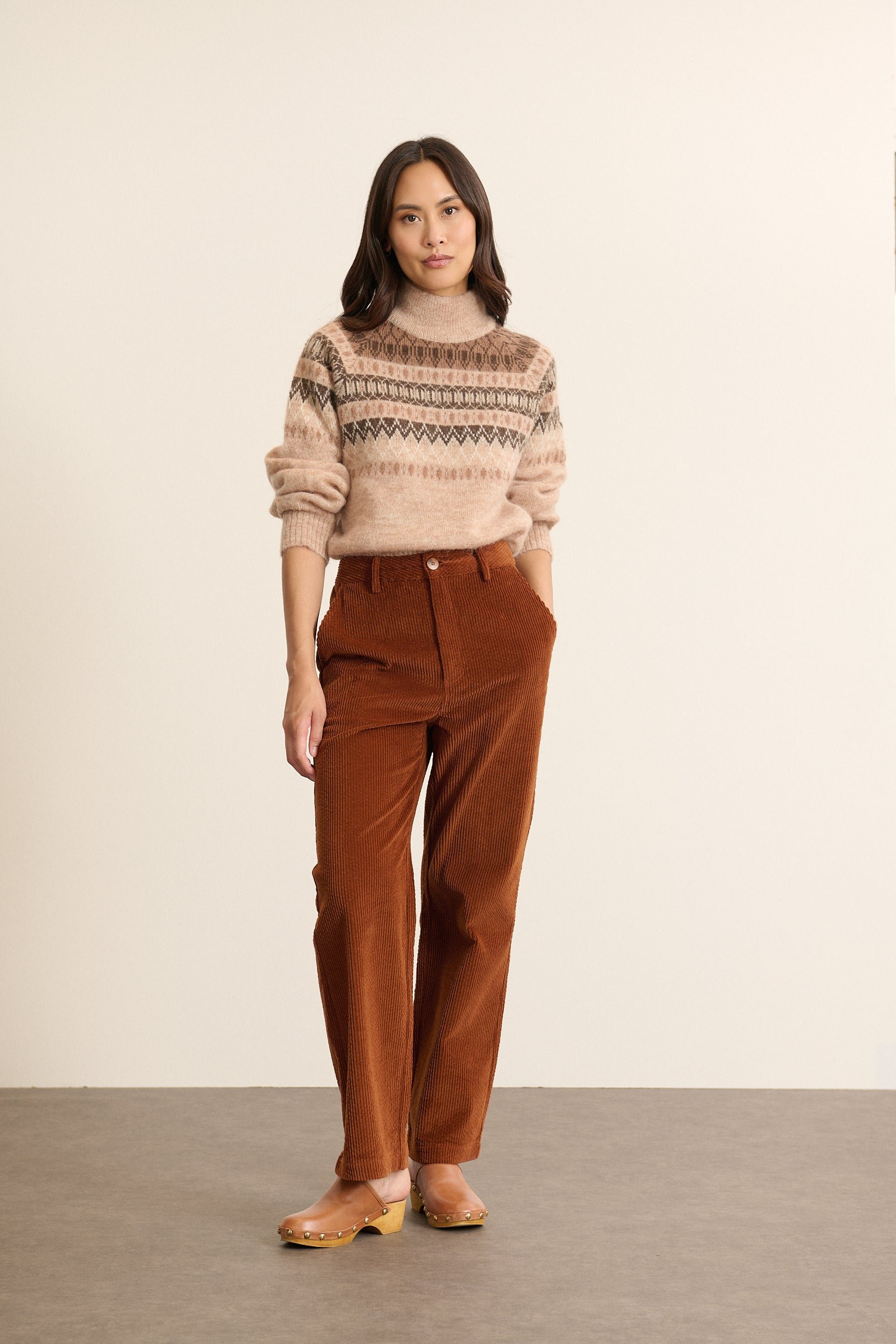 Corduroy carrot pants GARANCE PARIS Brown