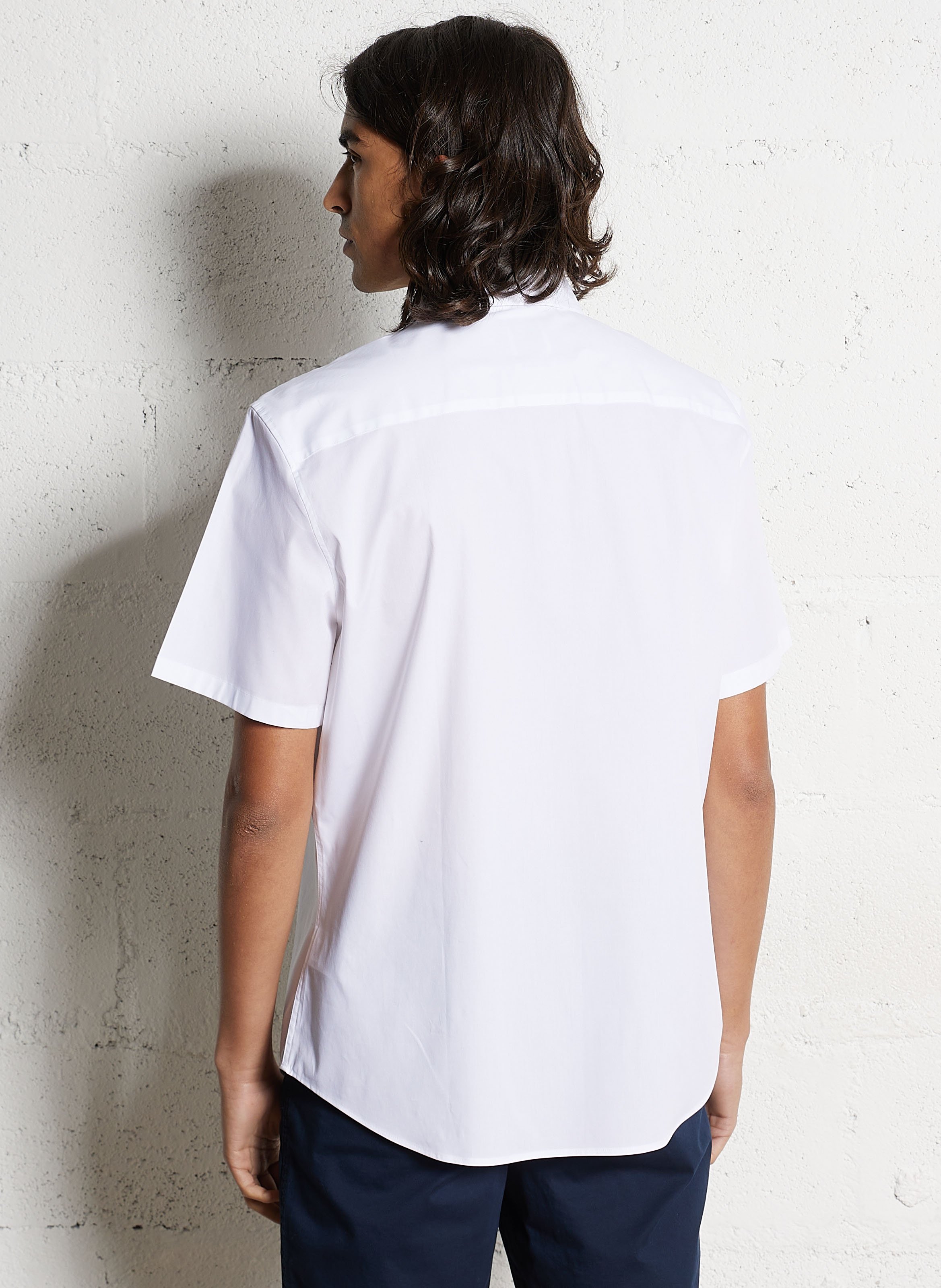 Cotton-mix slim-fit shirt CALVIN KLEIN White