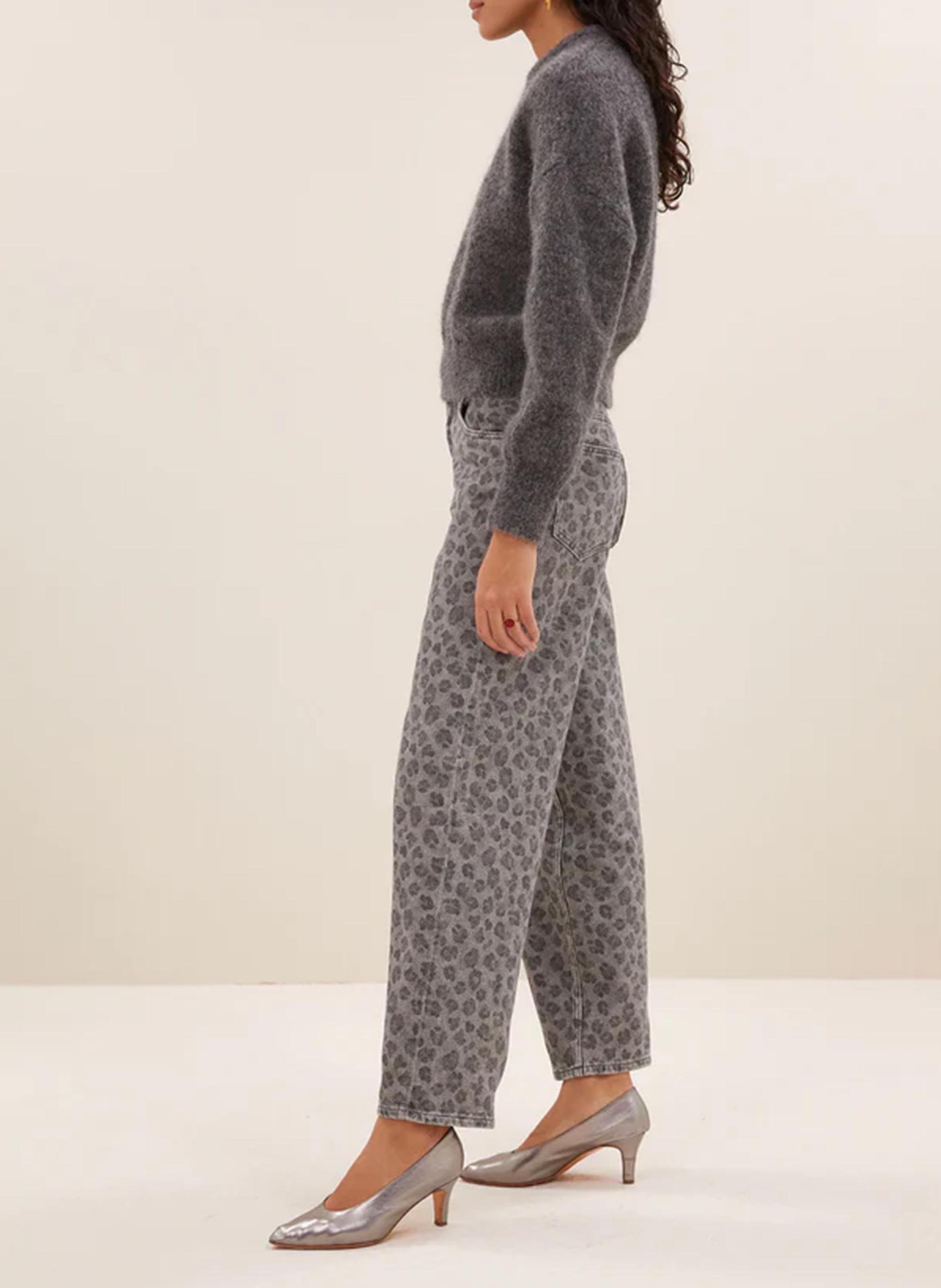 Wide jacquard trousers BY BAR Grey