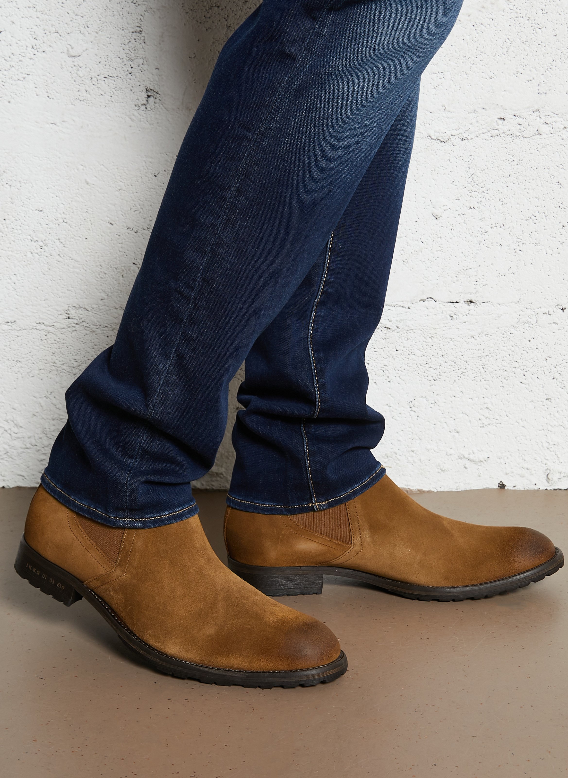 Chelsea-Stiefeletten aus Veloursleder IKKS Gelb