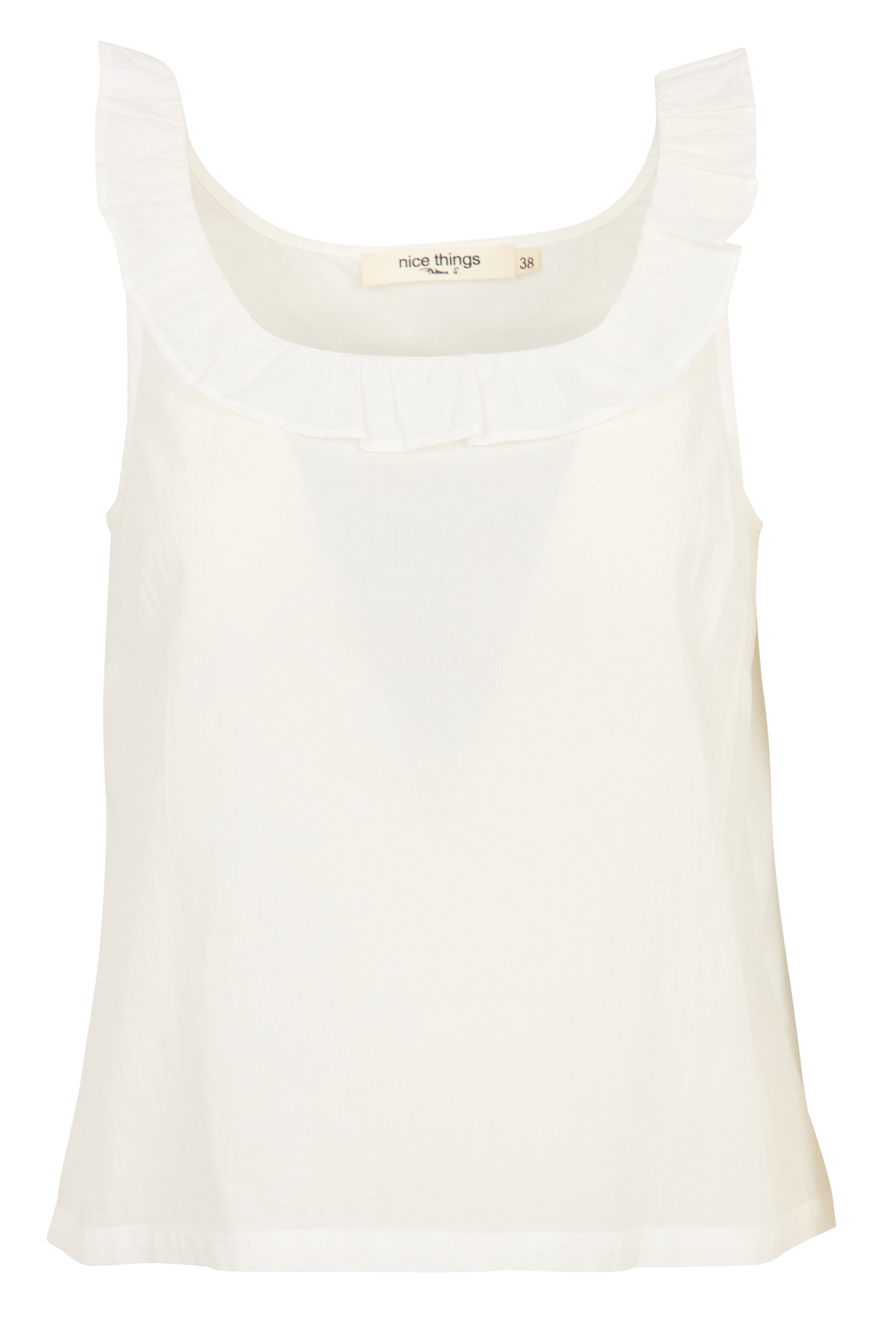 Top col rond en coton NICE THINGS Blanc