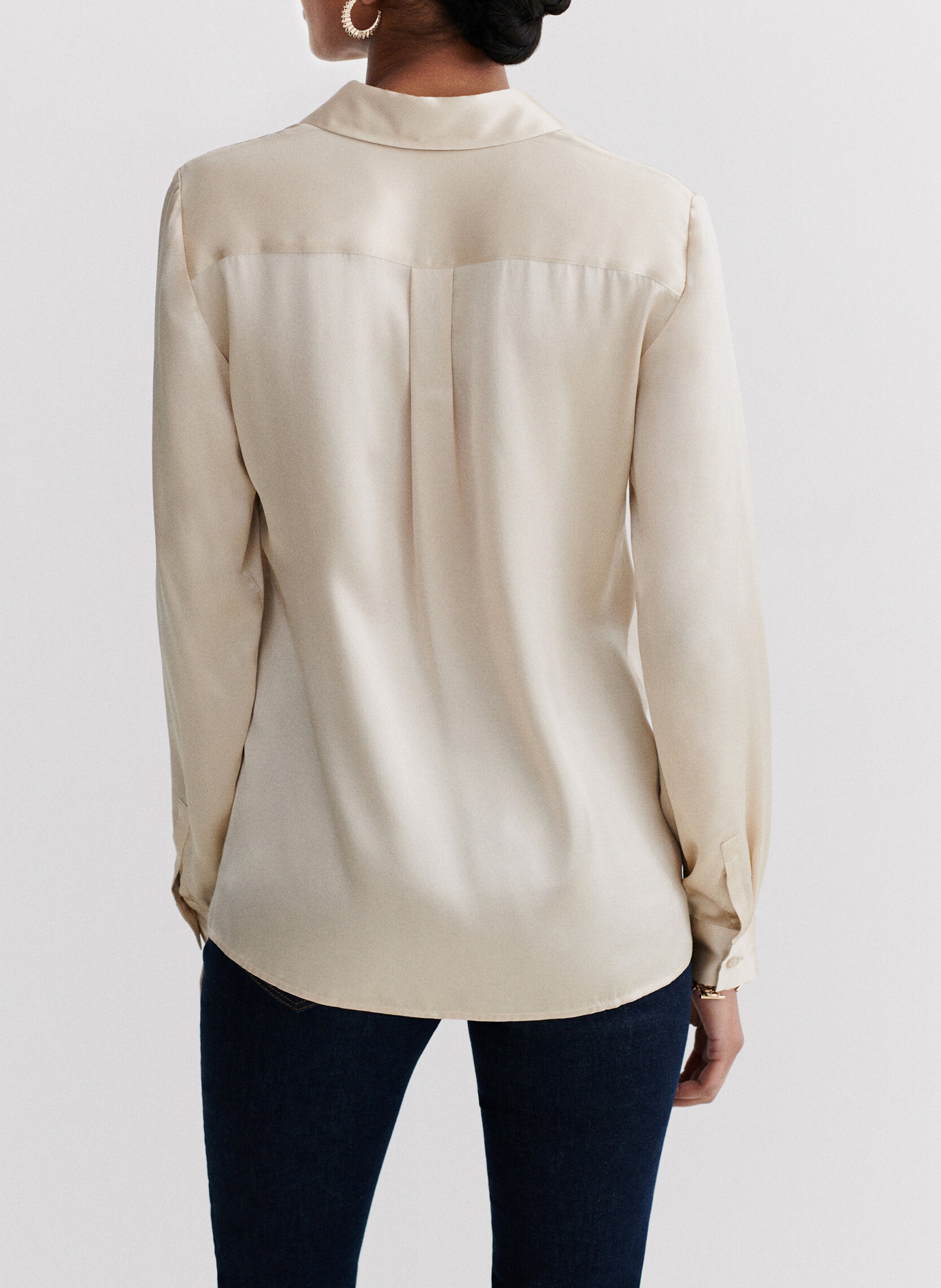 Silk shirt with classic collar CAROLL Beige