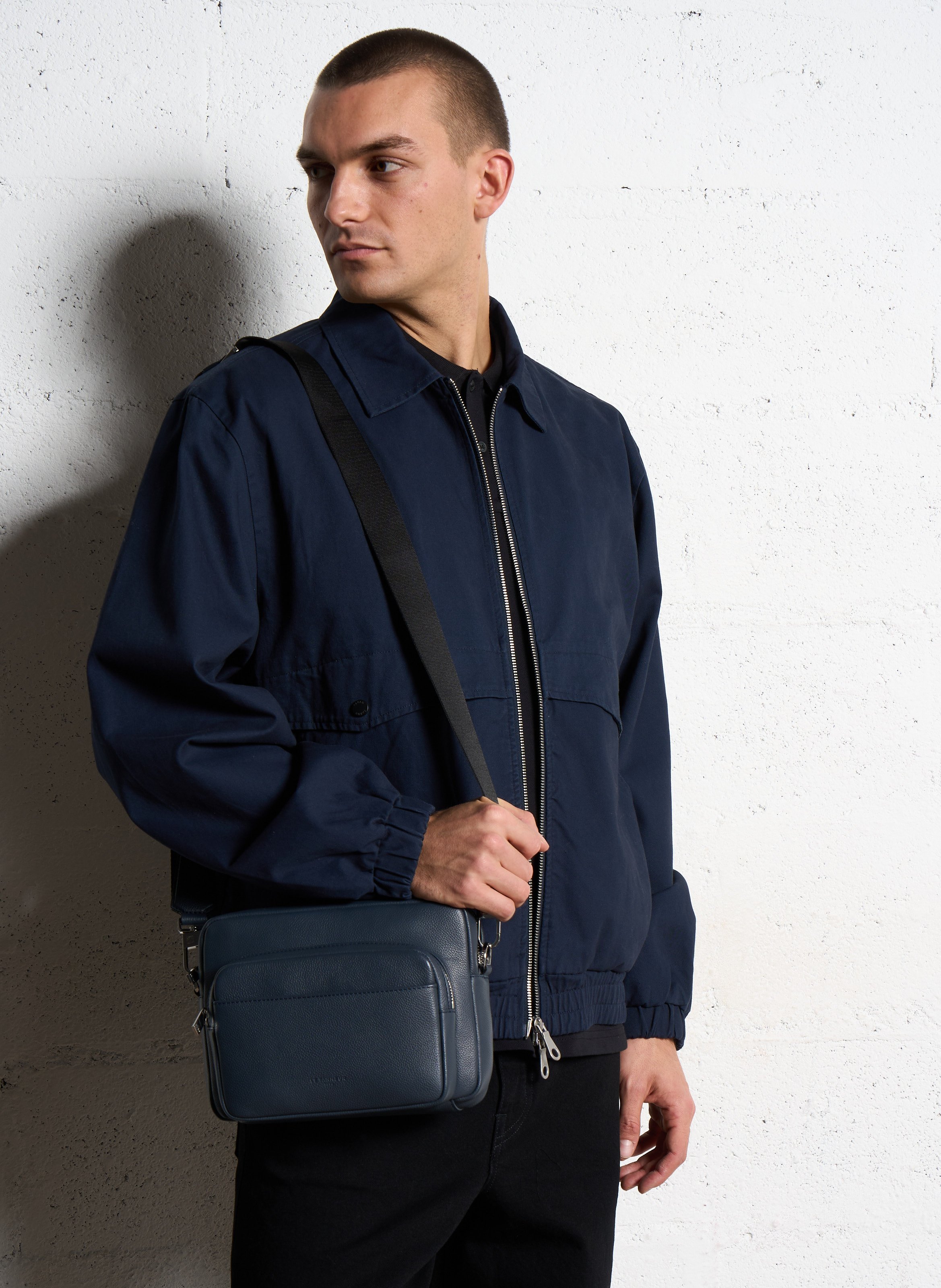 Leren crossbodytas  LE TANNEUR Blauw