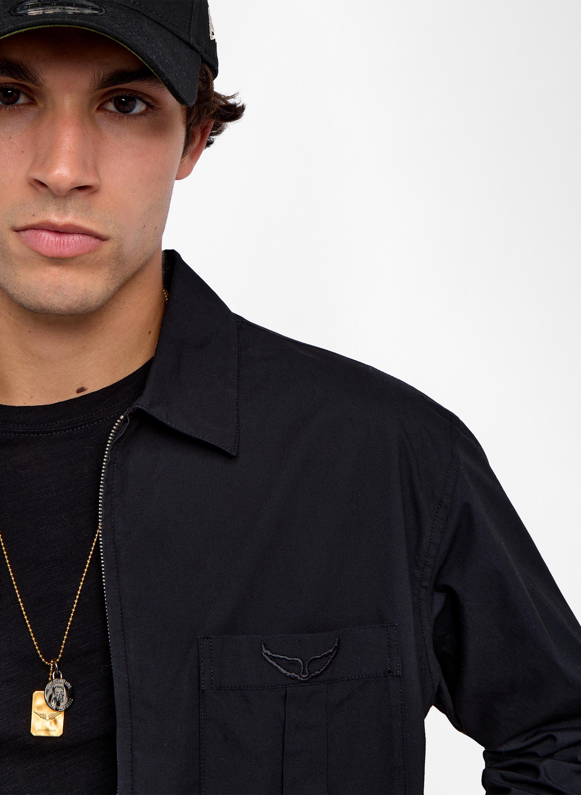 Veste droite zippée unie en coton ZADIG&VOLTAIRE Noir