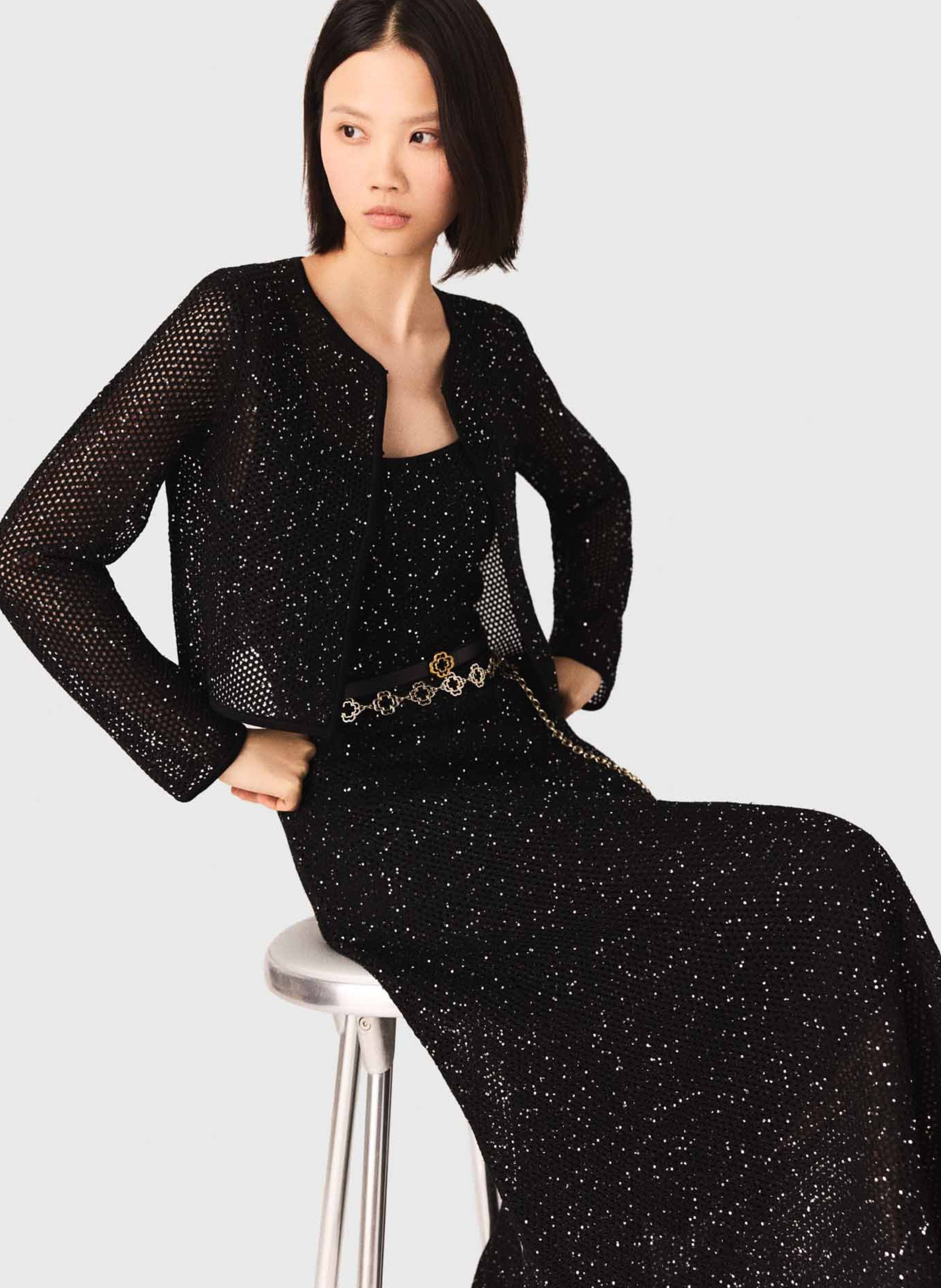 Gilet col rond MAJE Noir