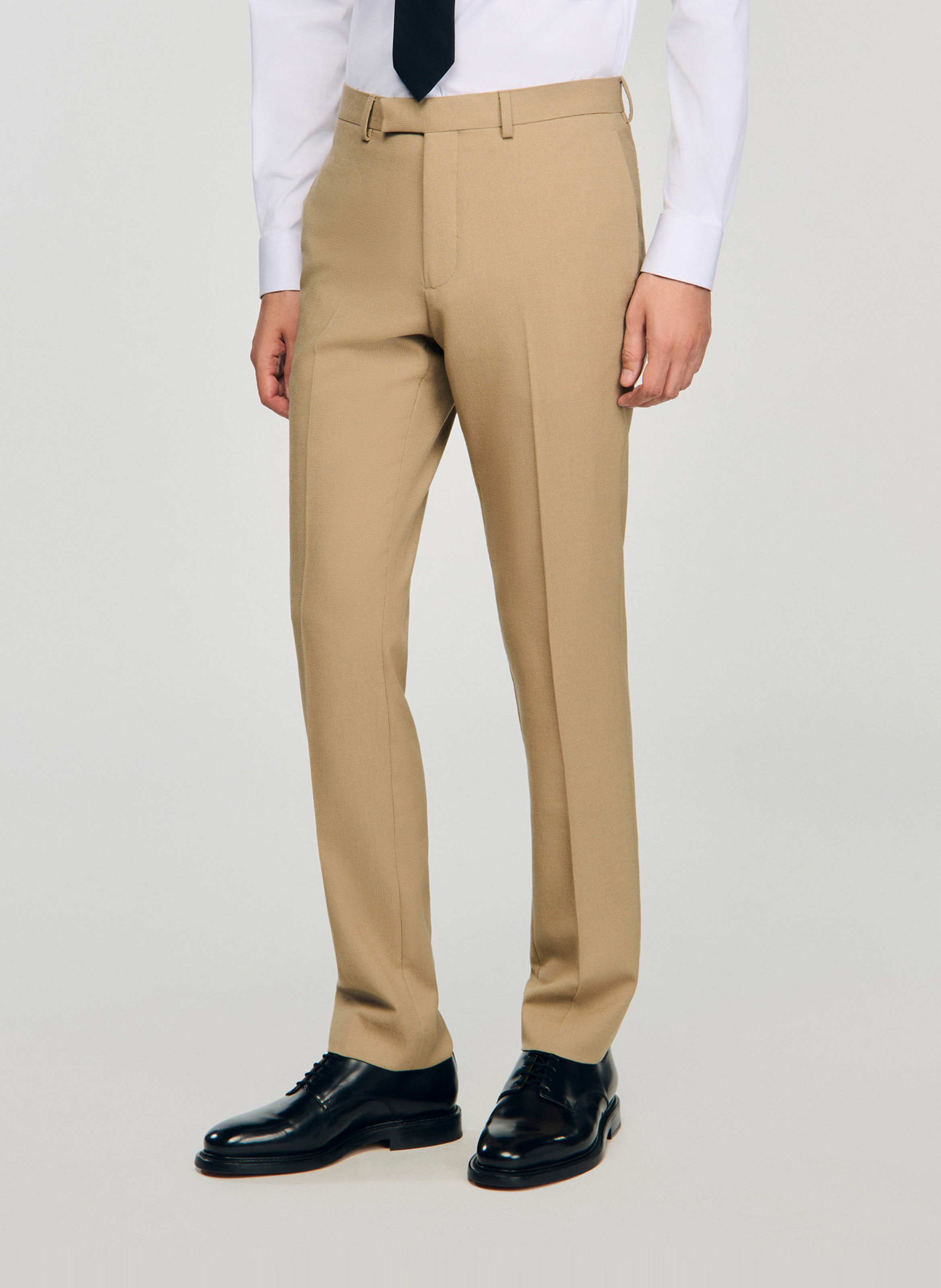 Pantalon de costume en laine SANDRO Beige