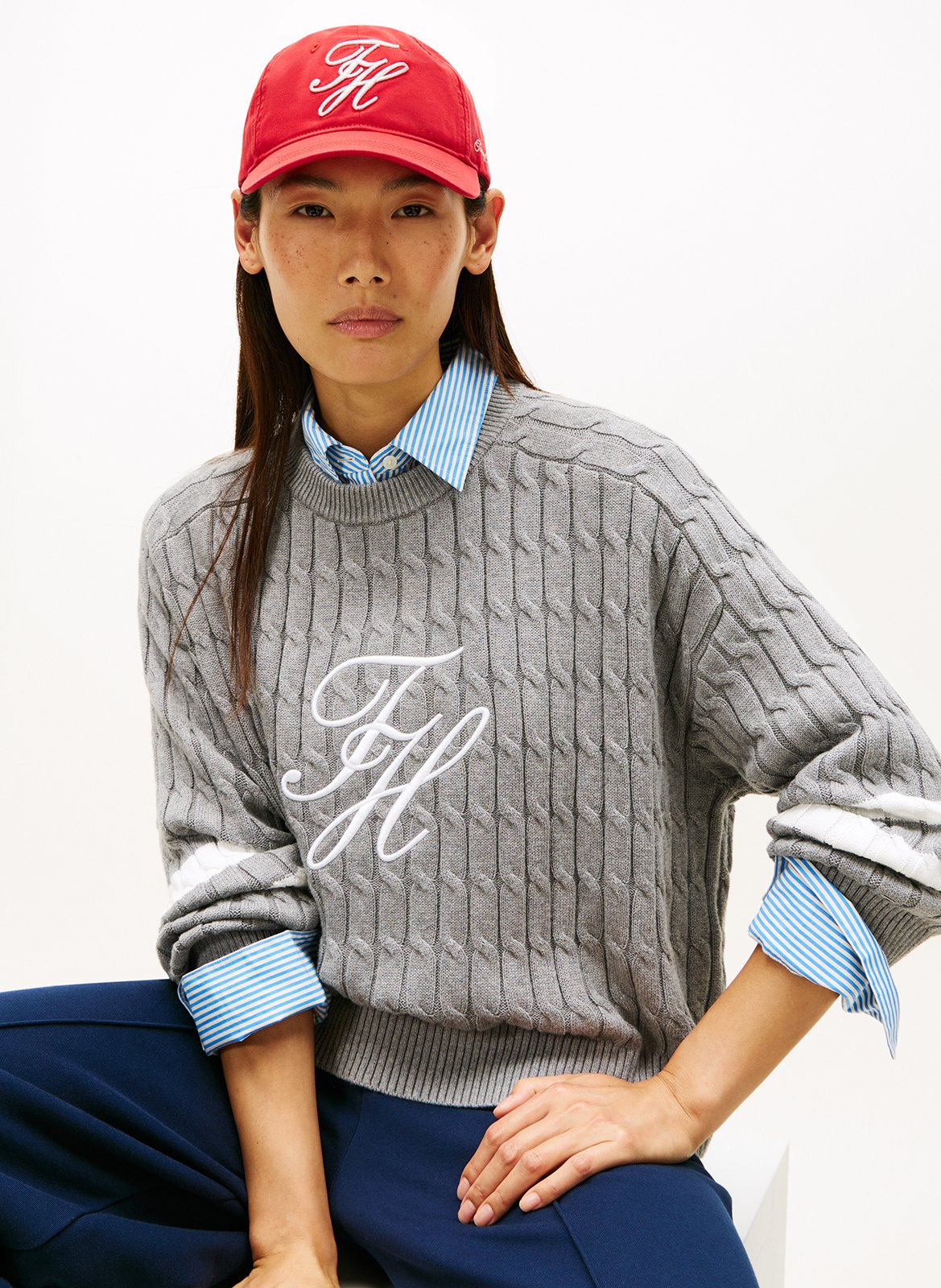 Bio-Baumwollkappe mit Stickerei TOMMY HILFIGER Rot