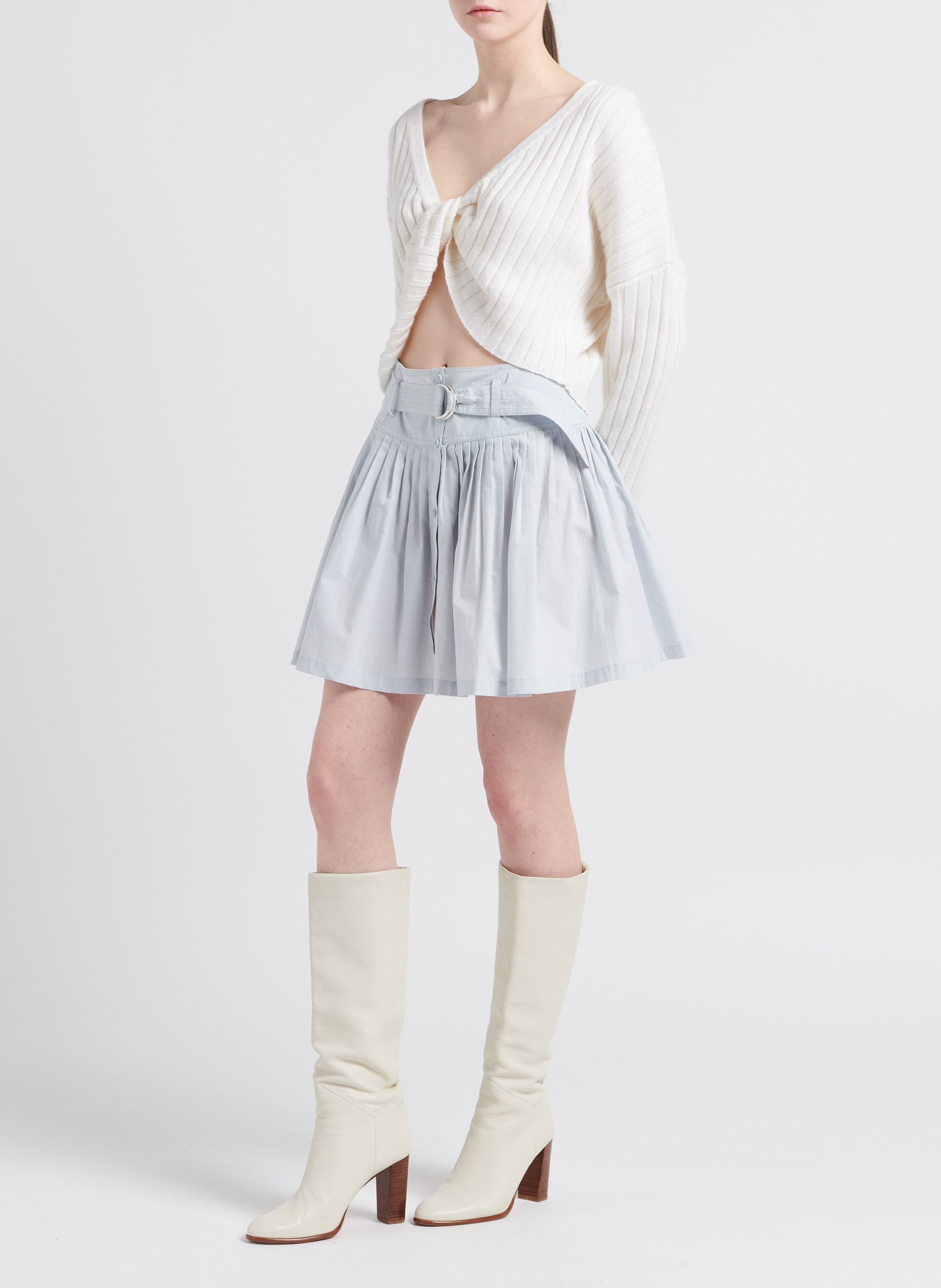 Maglione corto in misto lana scollato dietro COLLECTORS CLUB Beige