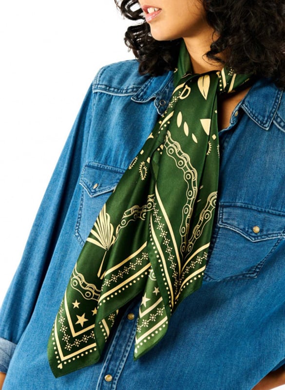 Satin-Bandana-Tuch WILD Grun