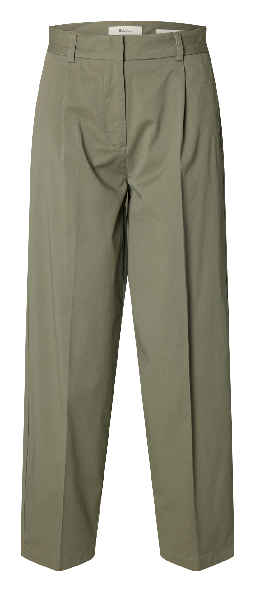 Gerade geschnittene Hose aus Bio-Baumwoll-Mix SELECTED Grau