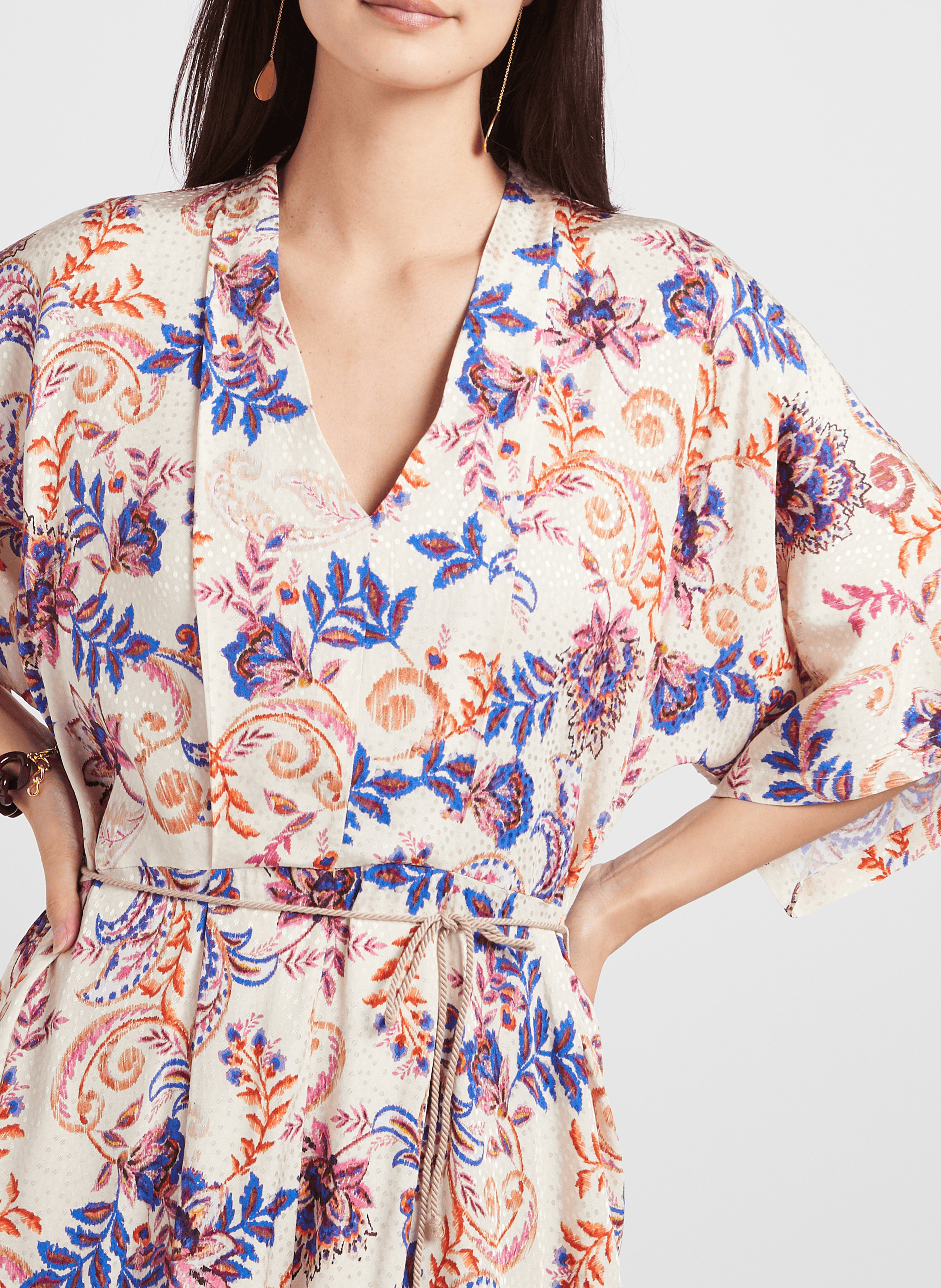 Robe courte évasée à imprimé ATTIC AND BARN Multicolore