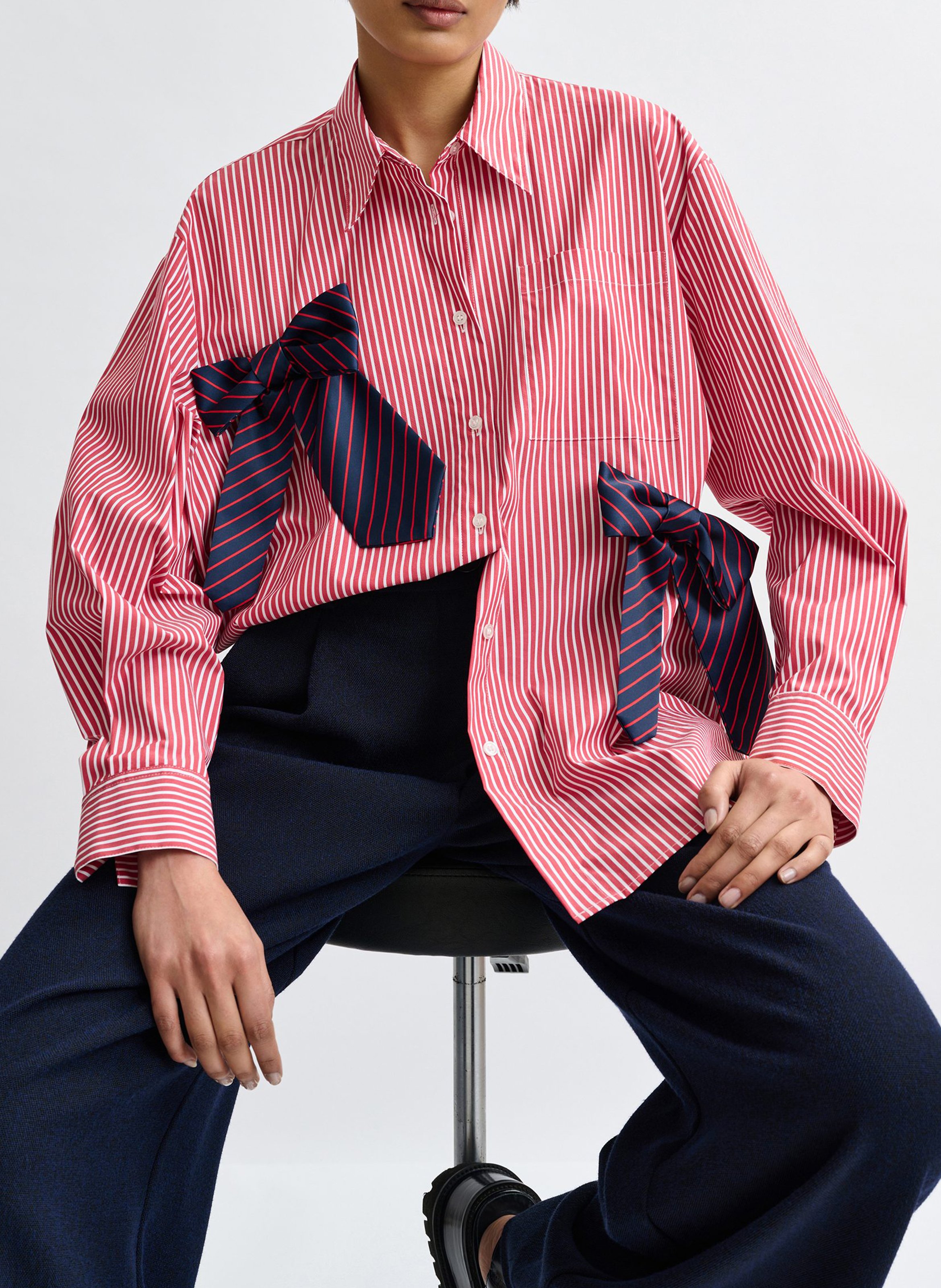 Chemise col classique en coton ESSENTIEL ANTWERP Rouge