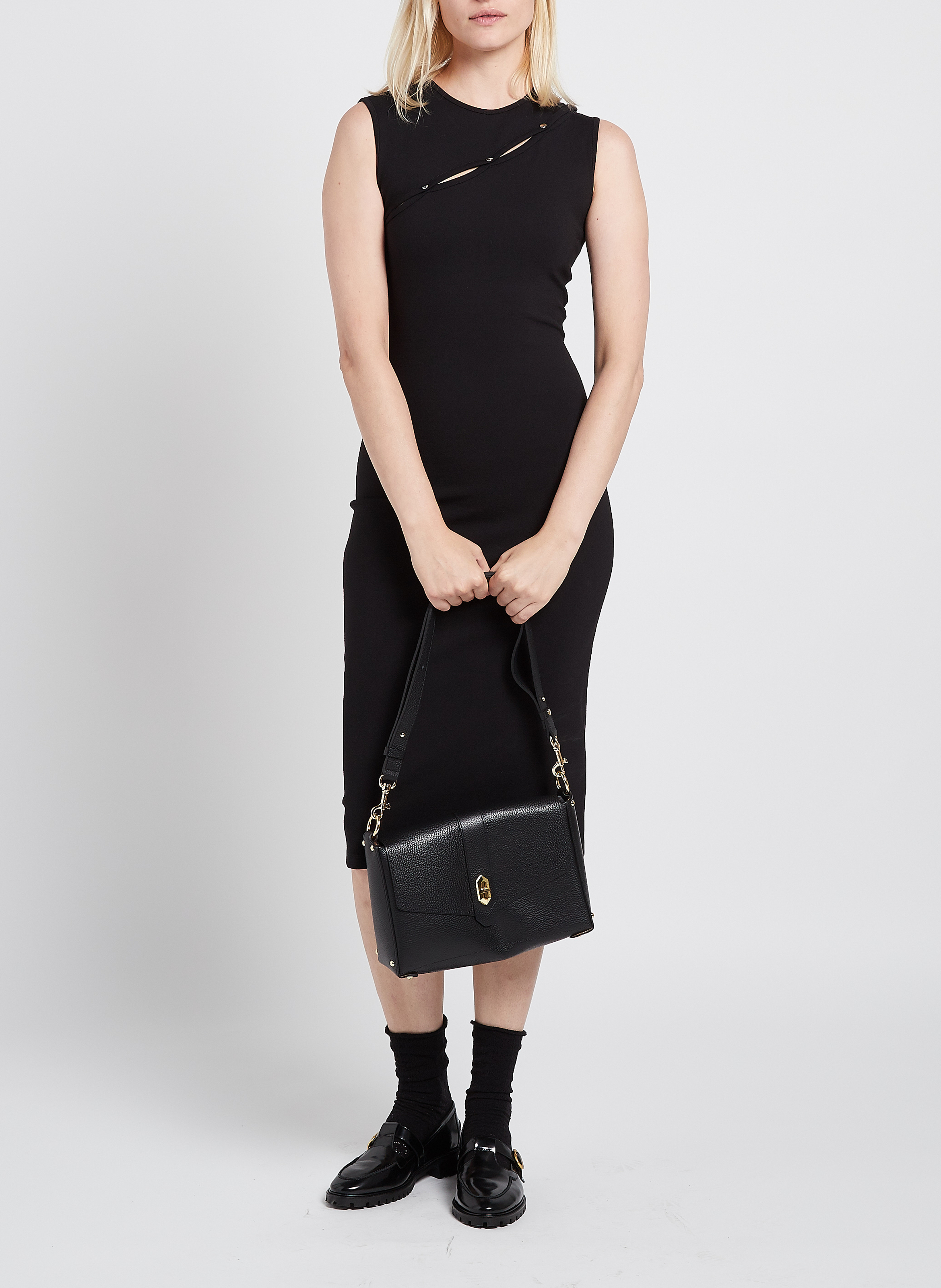 Sac épaule en cuir  LANCASTER PARIS Noir