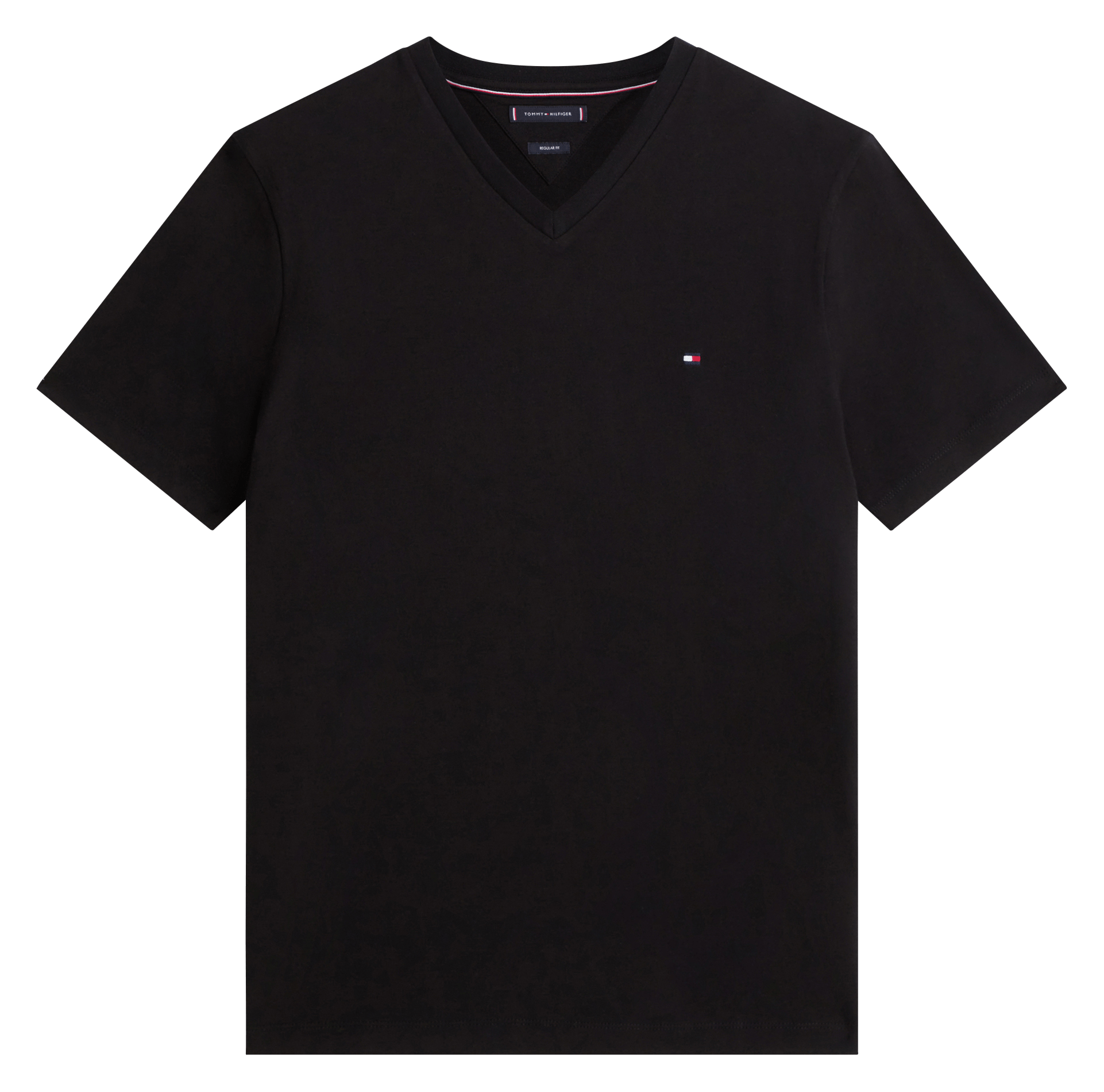 T-shirt met V-hals in effen katoen TOMMY HILFIGER