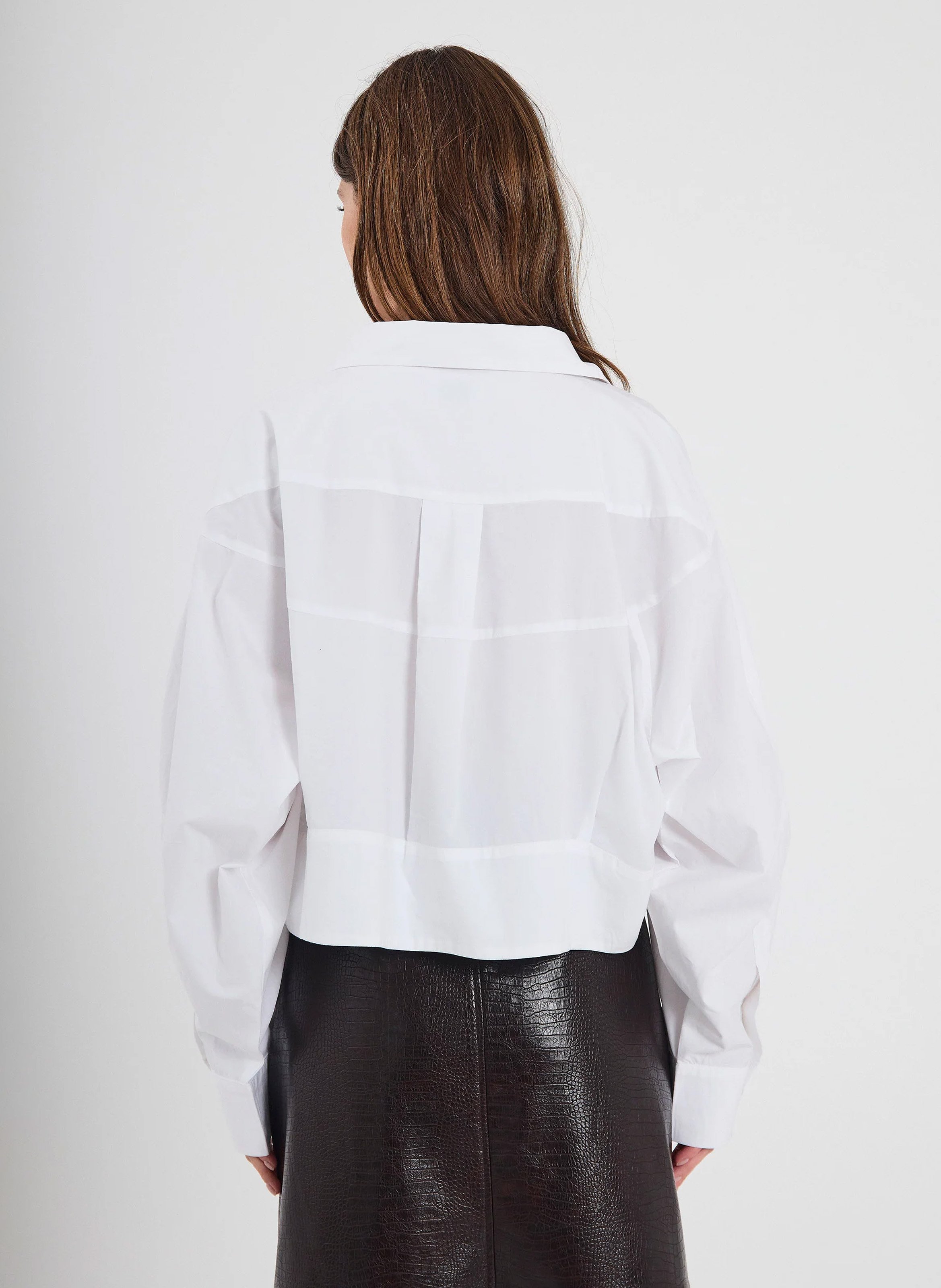 Oversize-Bluse aus Baumwolle mit klassischem Kragen NORR Weiss