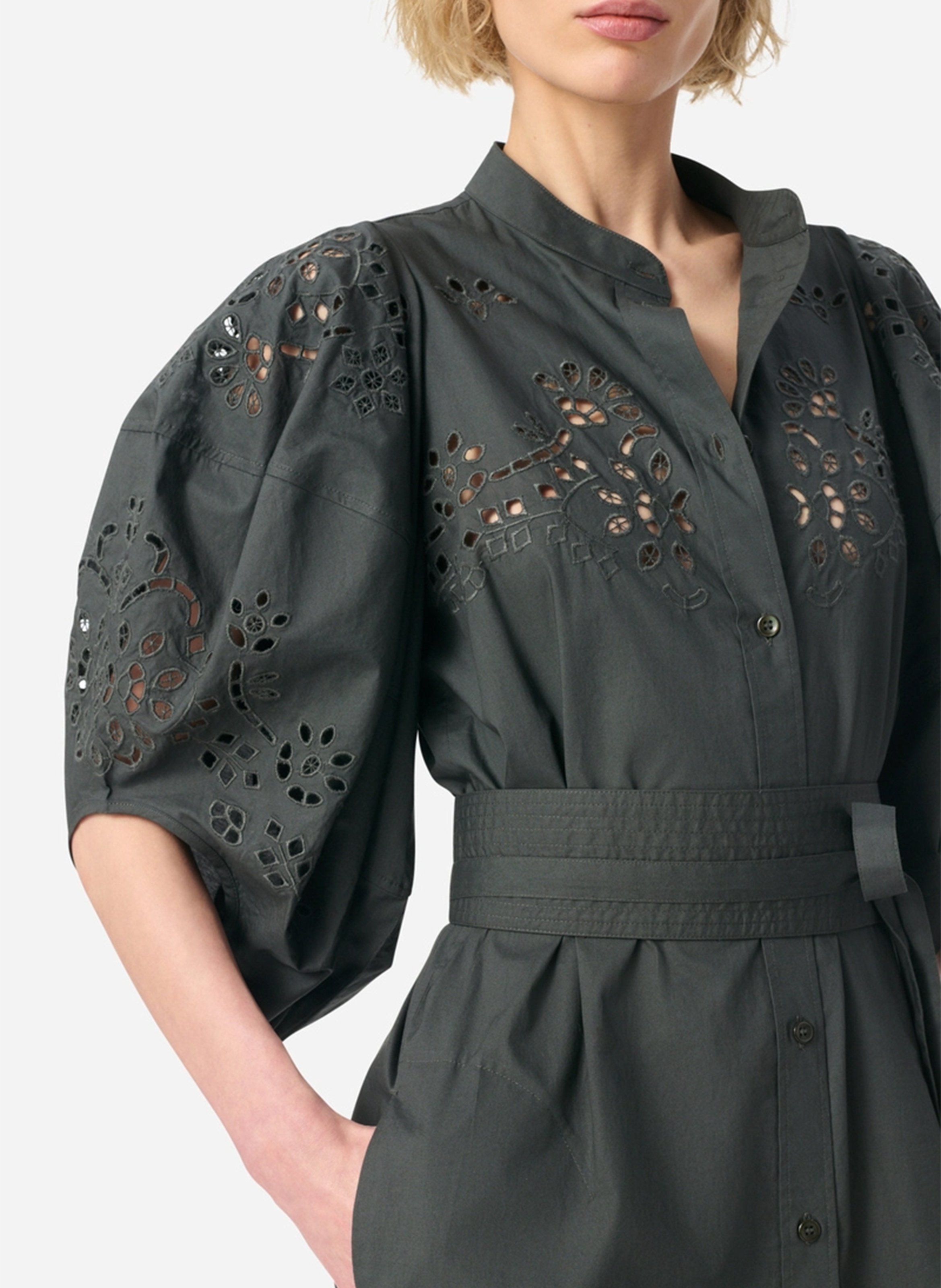 Robe midi en coton VANESSA BRUNO Gris