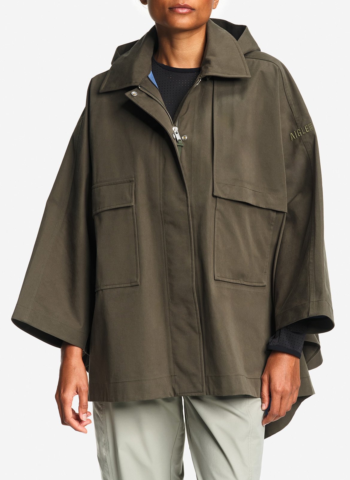 Parka ample à capuche unie AIGLE Kaki