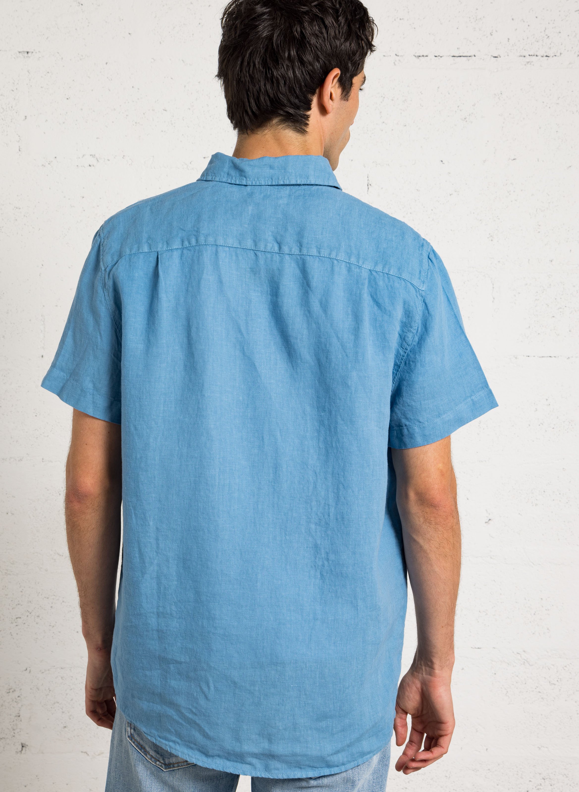 Straight linen shirt with classic collar ARMOR LUX Beige