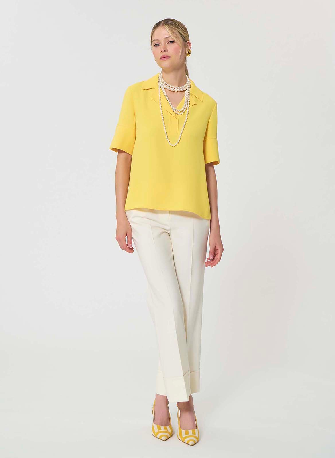 Gerade geschnittenes Poloshirt TARA JARMON Gelb