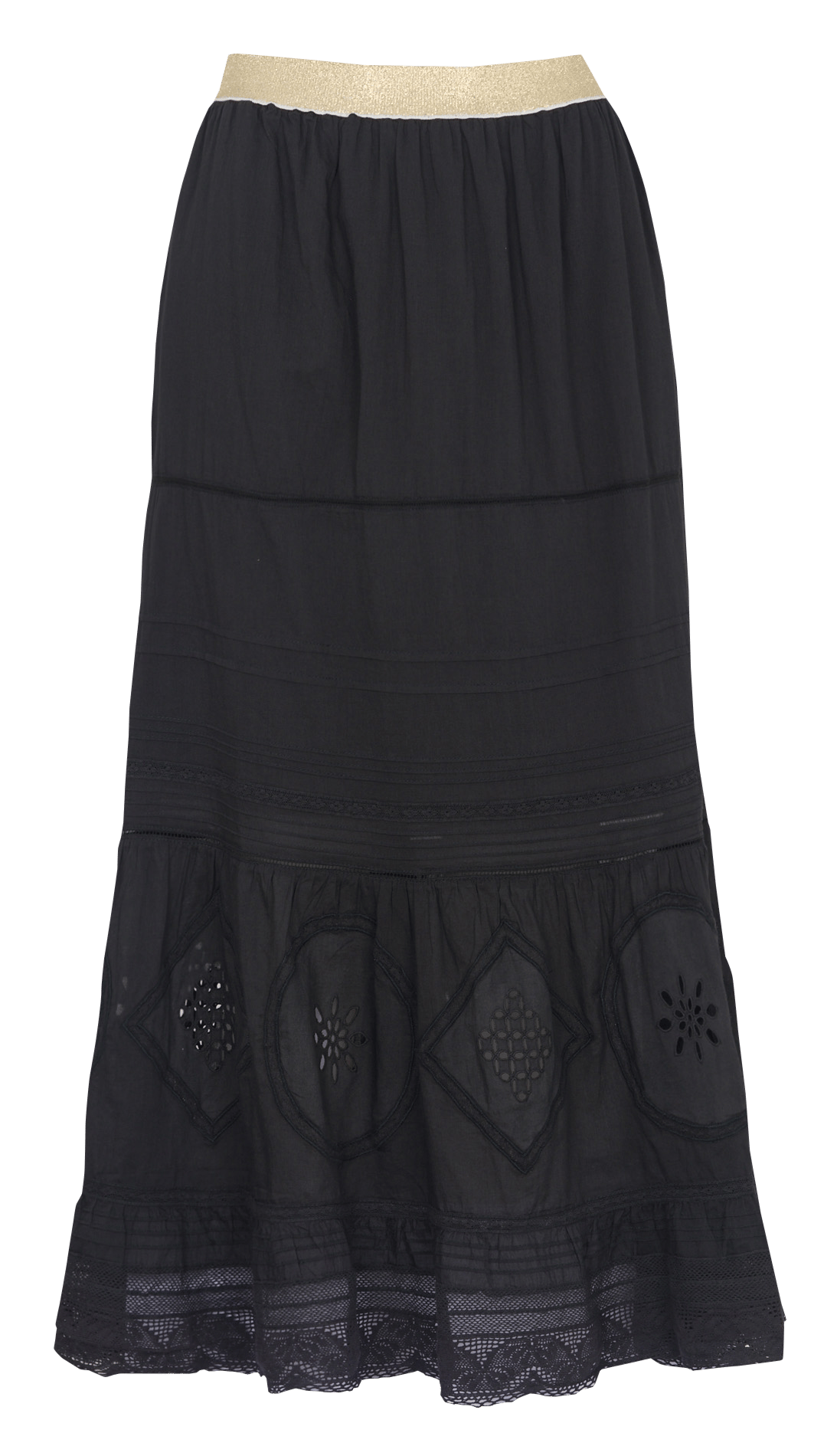 Jupe longue évasée en coton bio LEON & HARPER Gris