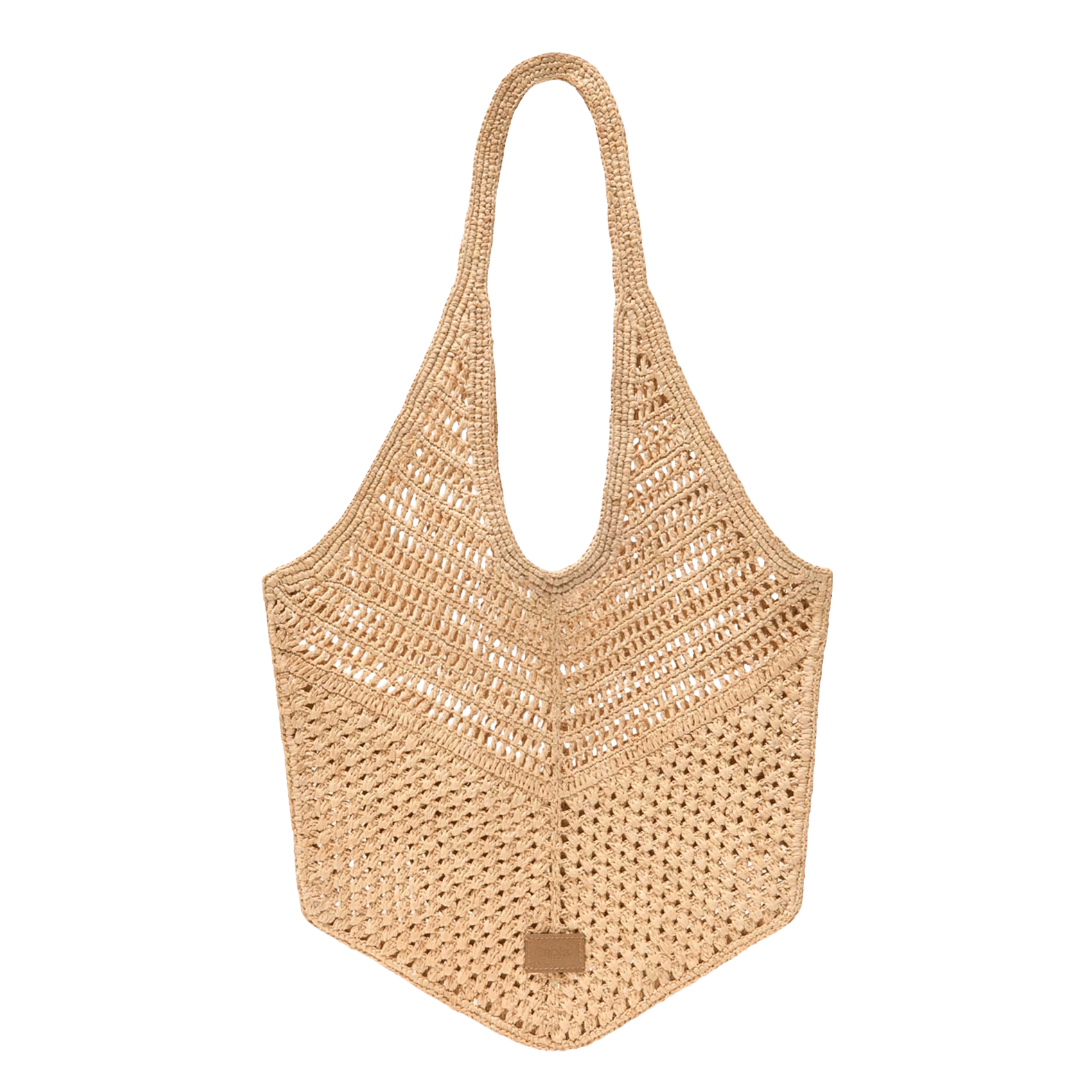 Sac porté épaule en raphia MAJE Beige