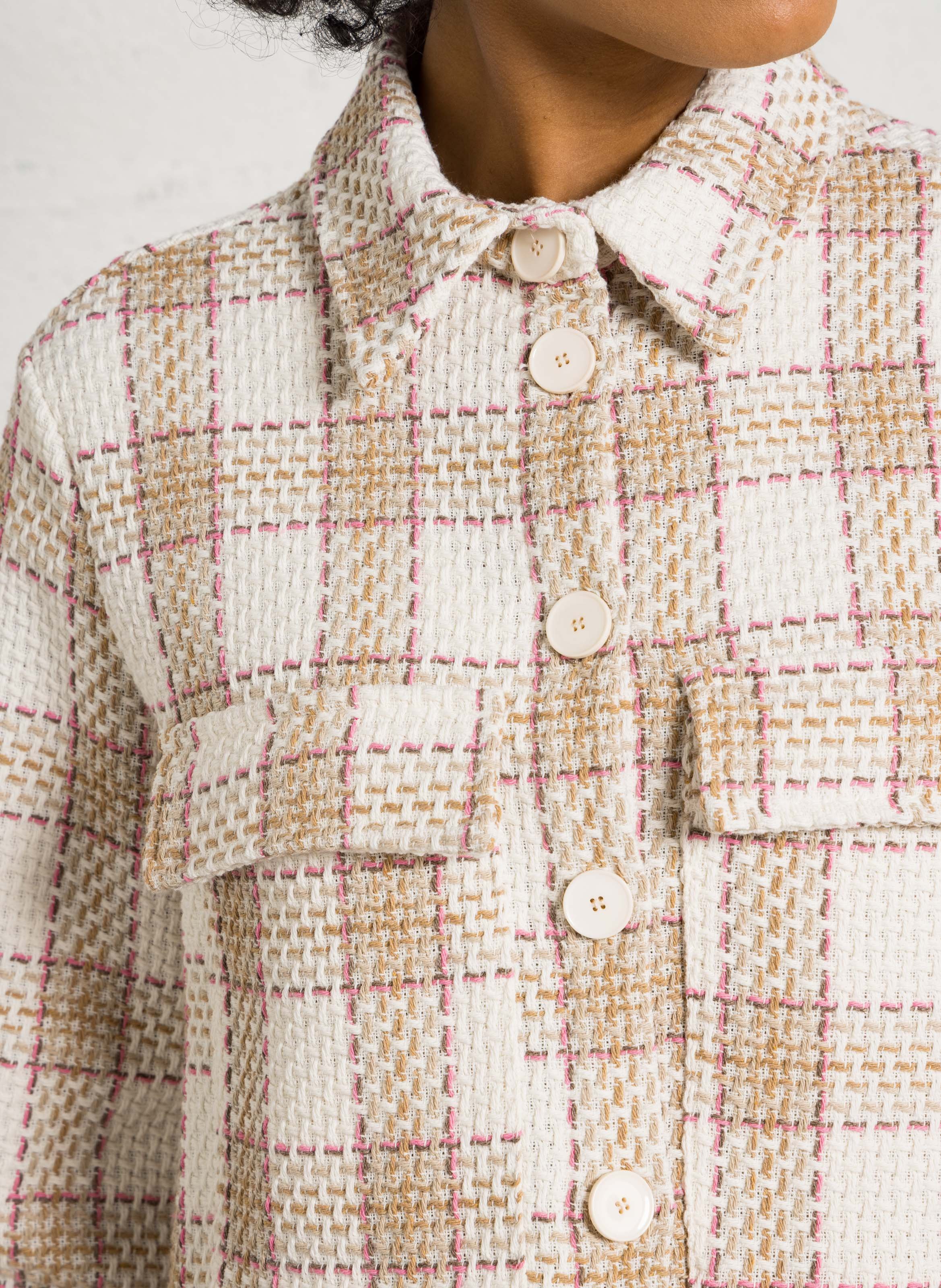 Oversized jas van gemengd katoen PLEASE Beige