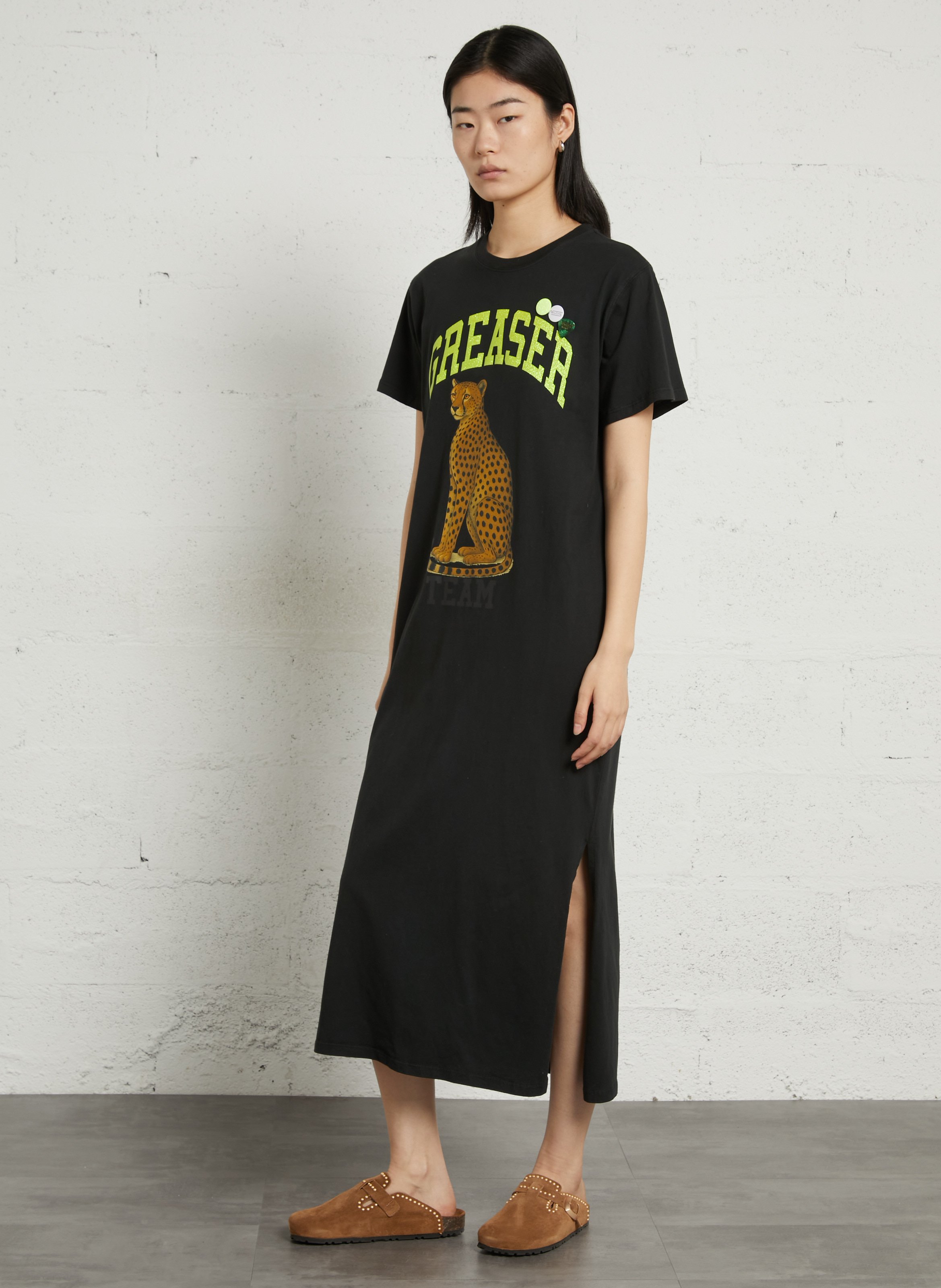 Robe t-shirt longue en coton NEWTONE Noir