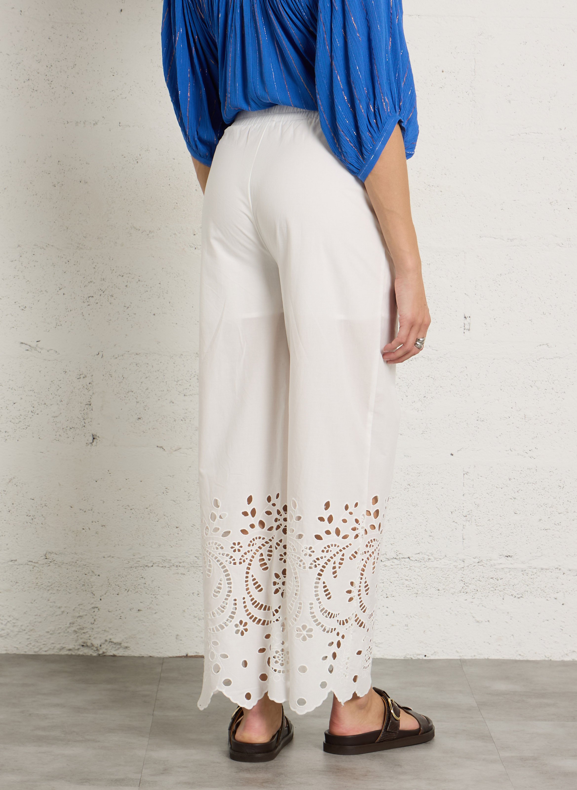 Wide cotton trousers  SEE U SOON White