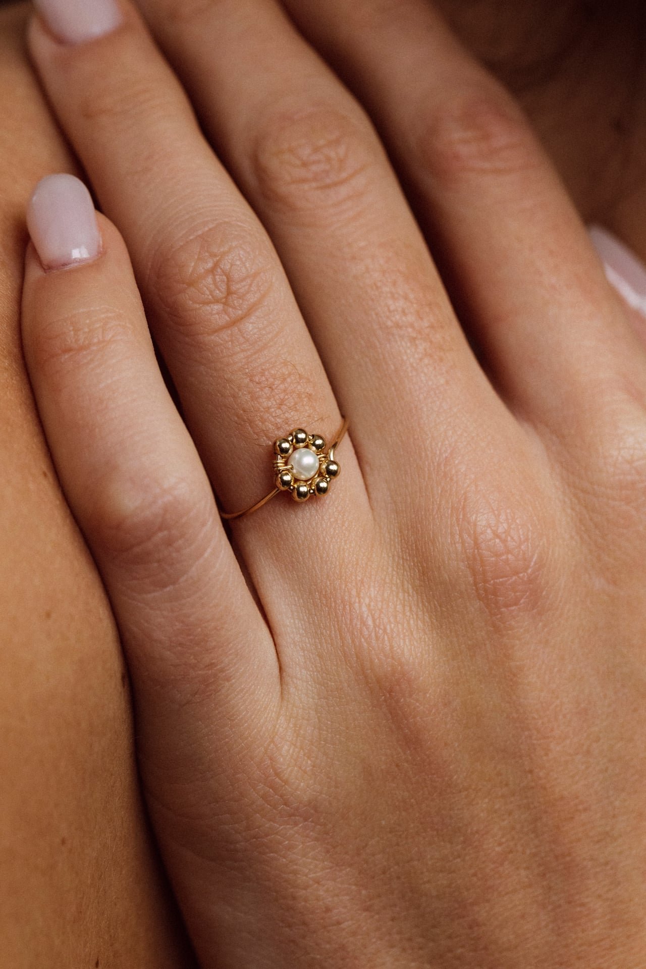 Bague daisy perle YAY Blanc