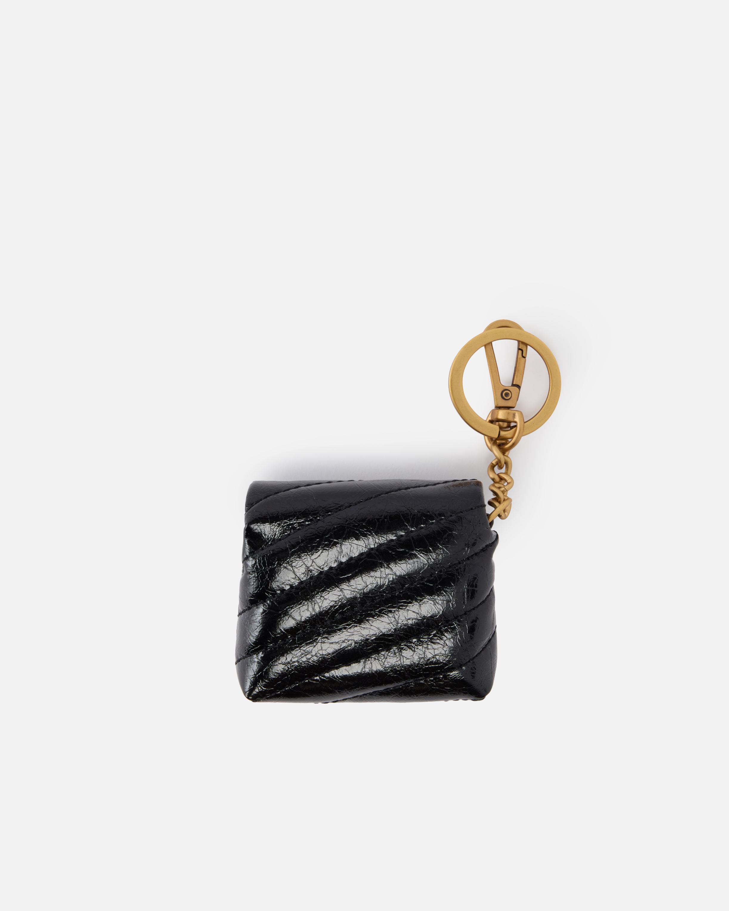 Love Bag Puff shiny leather AirPods case PINKO Black