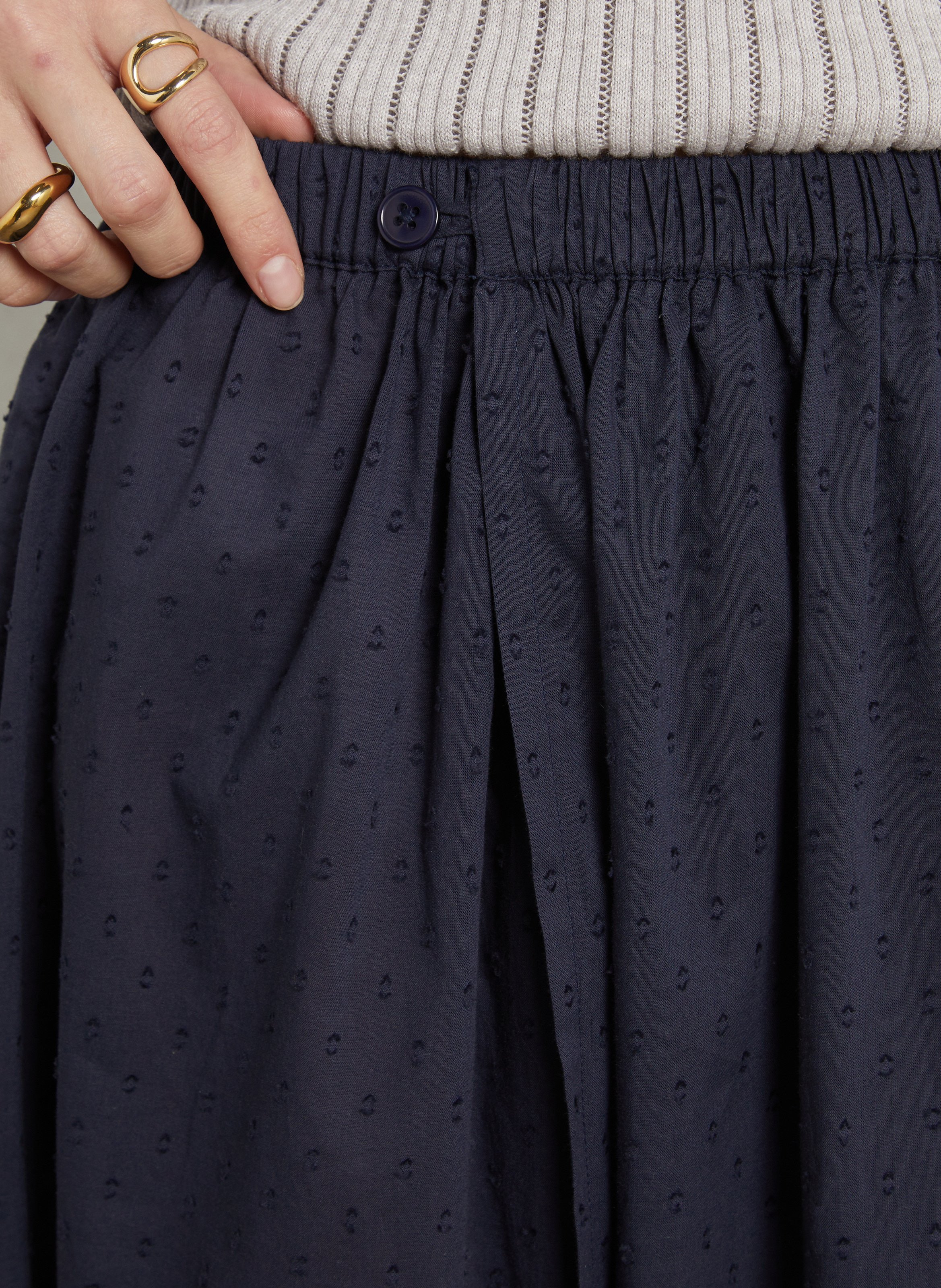 Long embroidered wrap skirt RAE ANTWERP Blue