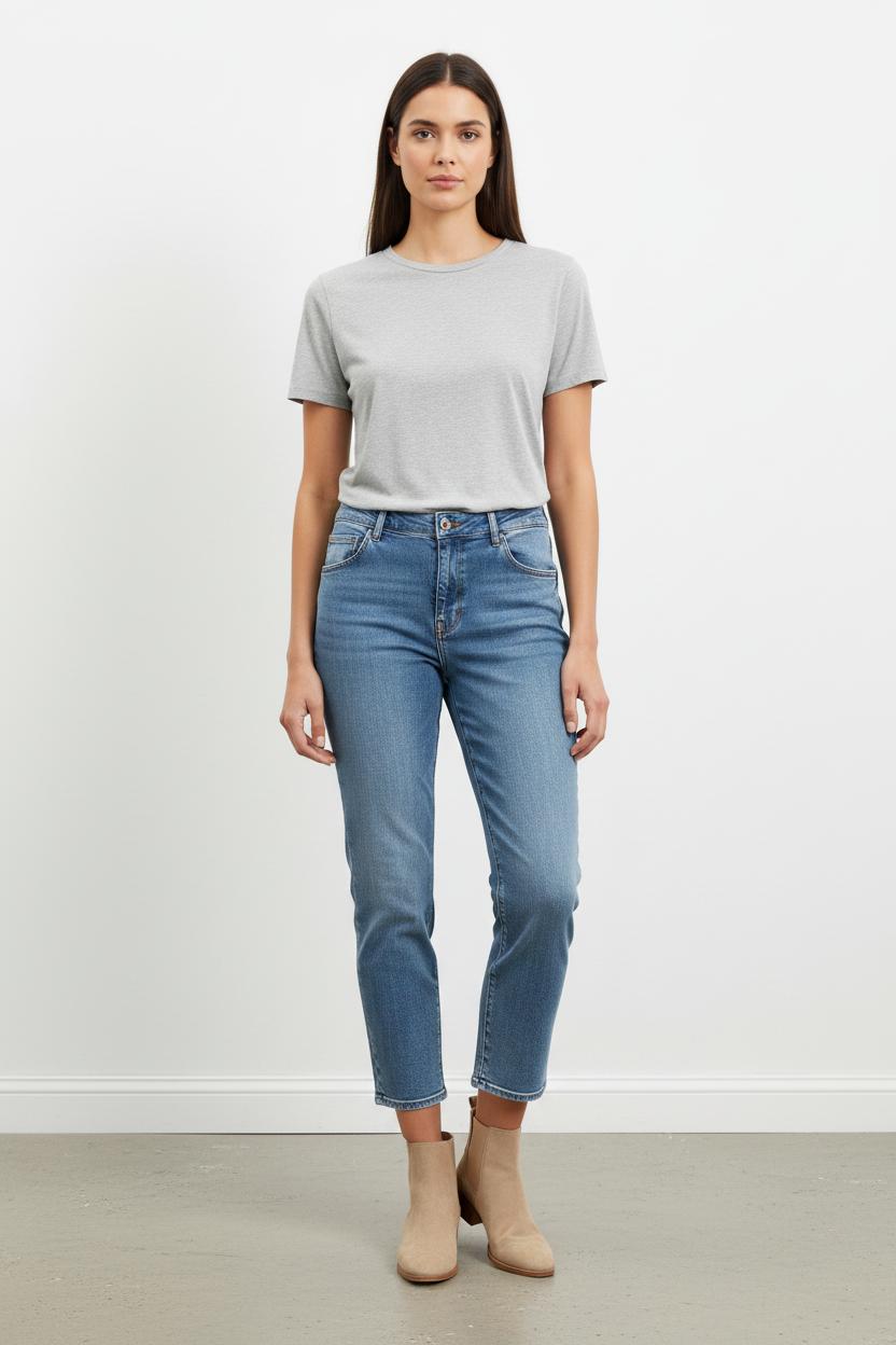 Cropped slim jeans with studs COMPTOIR DES COTONNIERS - Seconde main Blue