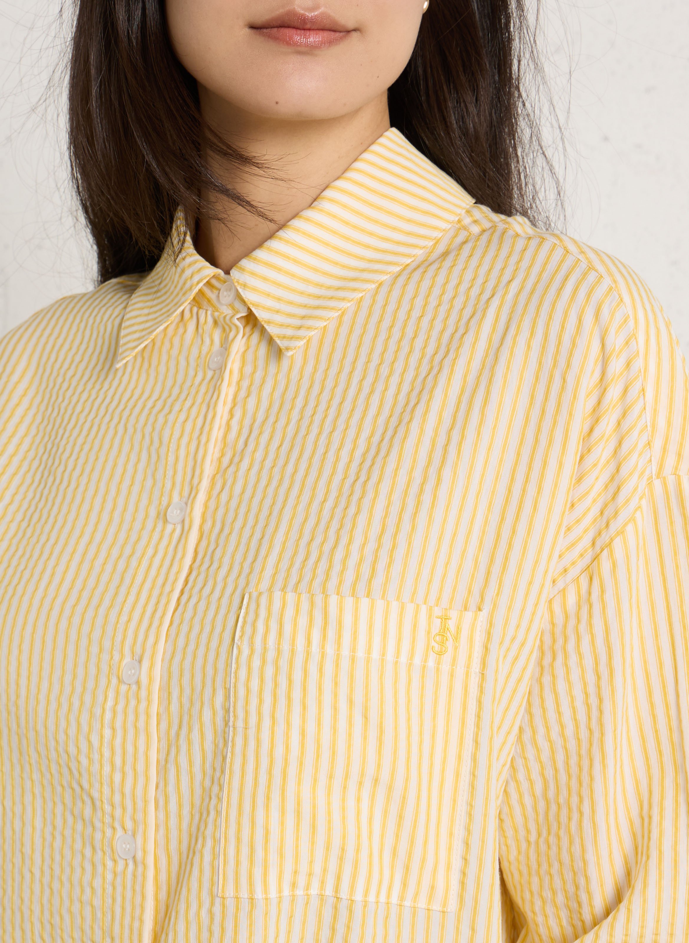 Chemise oversize à rayures THE NEW SOCIETY Jaune