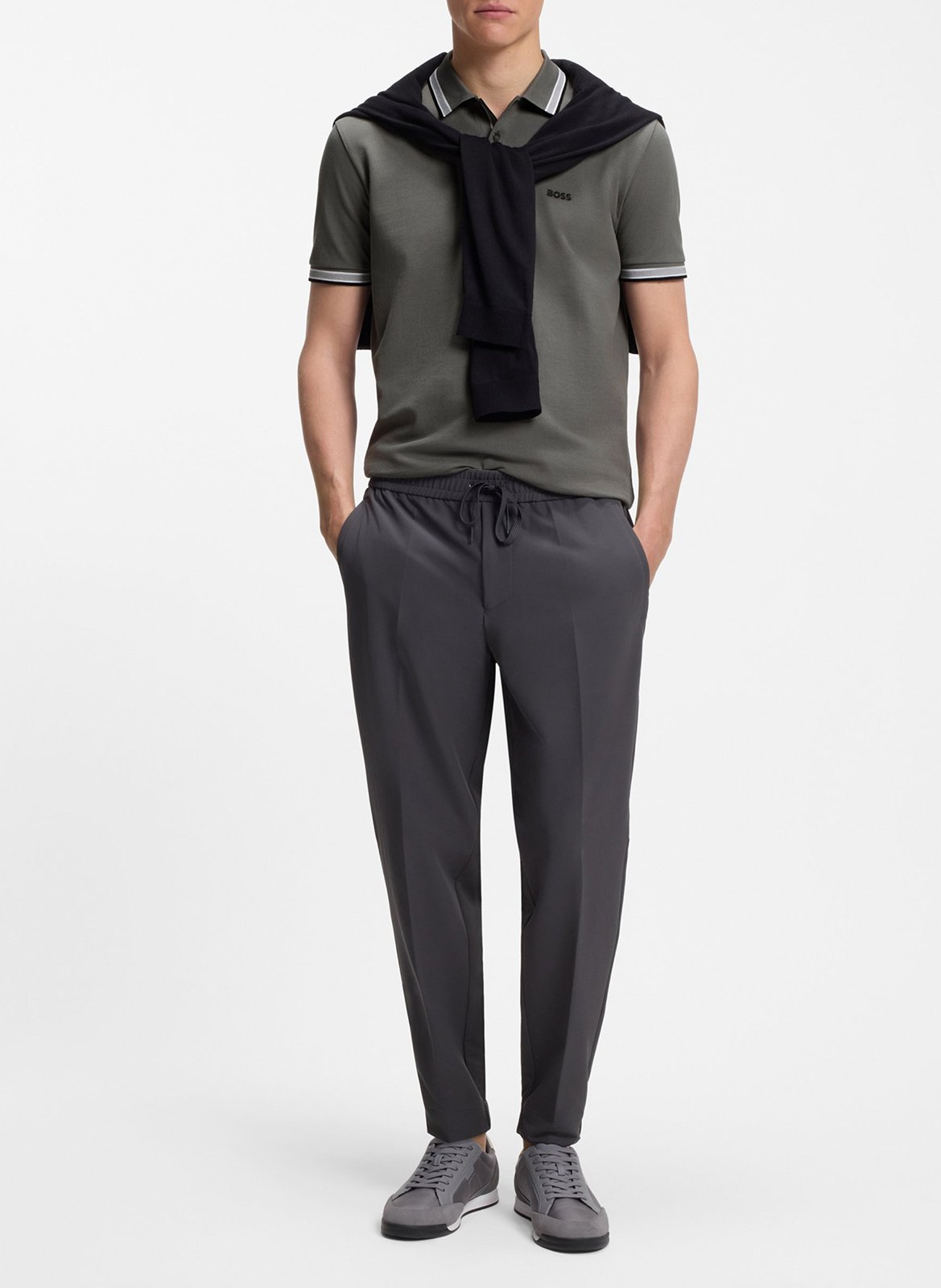 Regular-fit cotton polo shirt | Silver BOSS Men