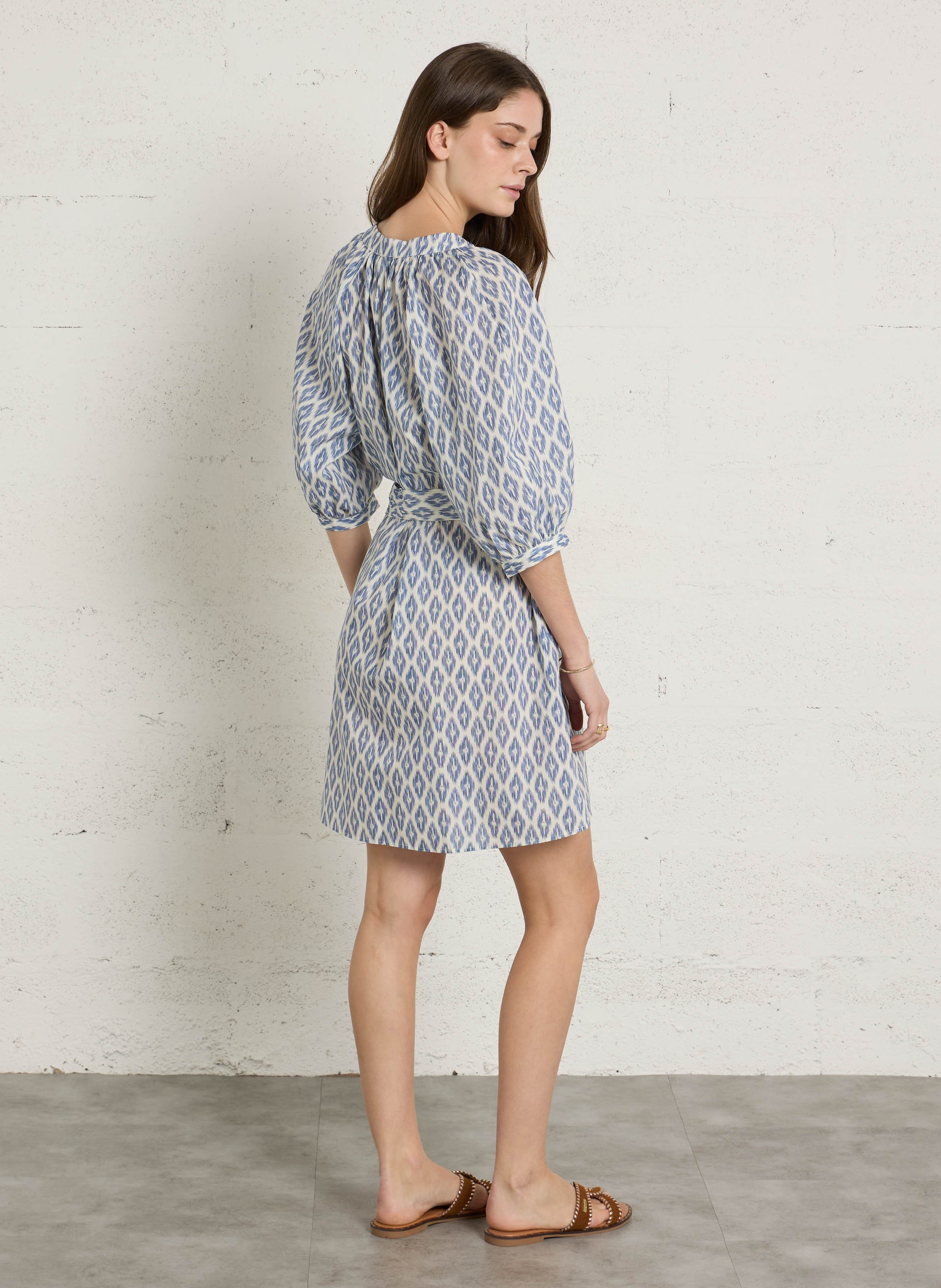 Kurzes bedrucktes Tunika-Shirt SUD EXPRESS Blau