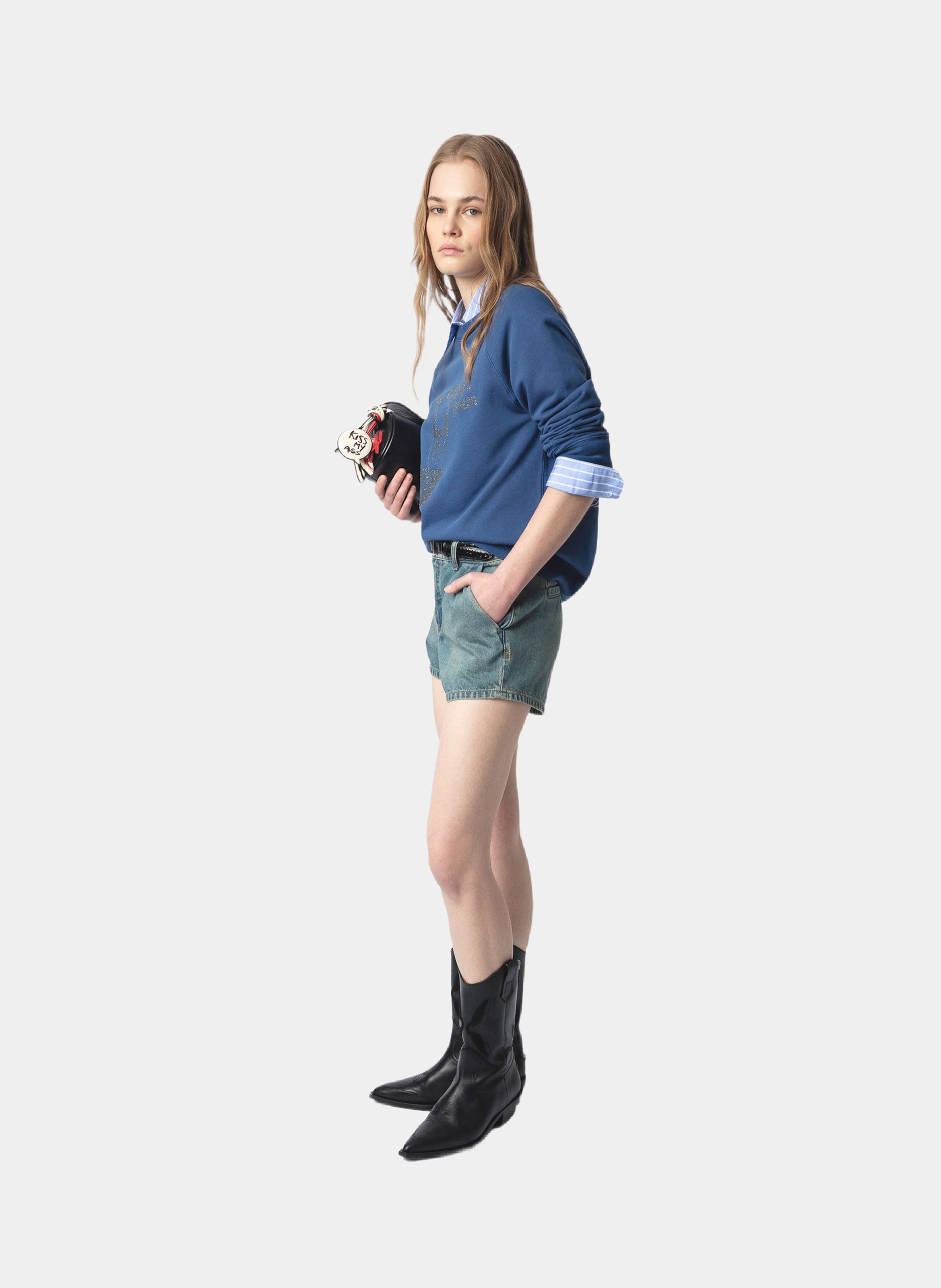 Sweat imprimé en coton ZADIG&VOLTAIRE Bleu