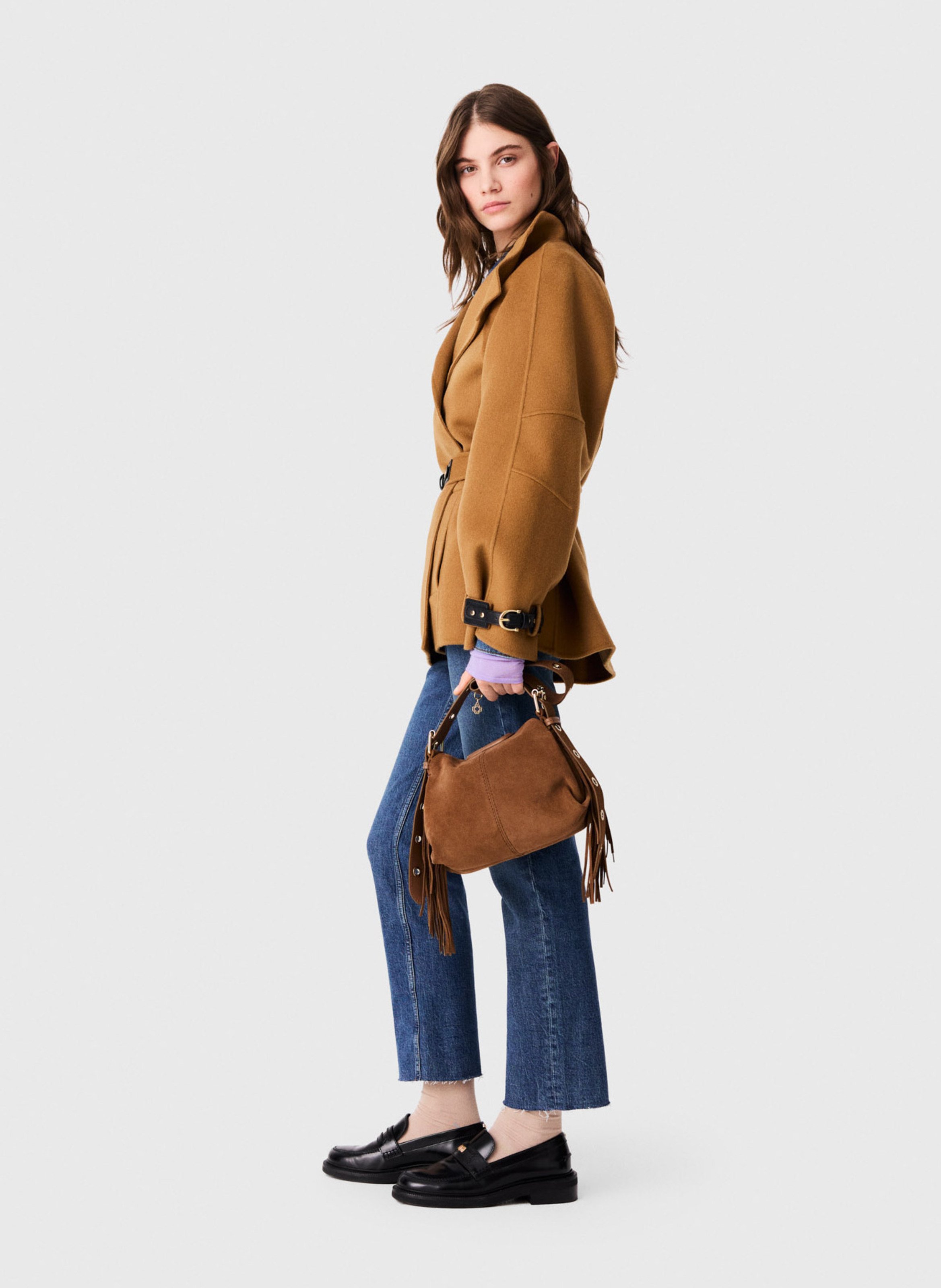 Manteau cintré en laine mélangée MAJE Beige