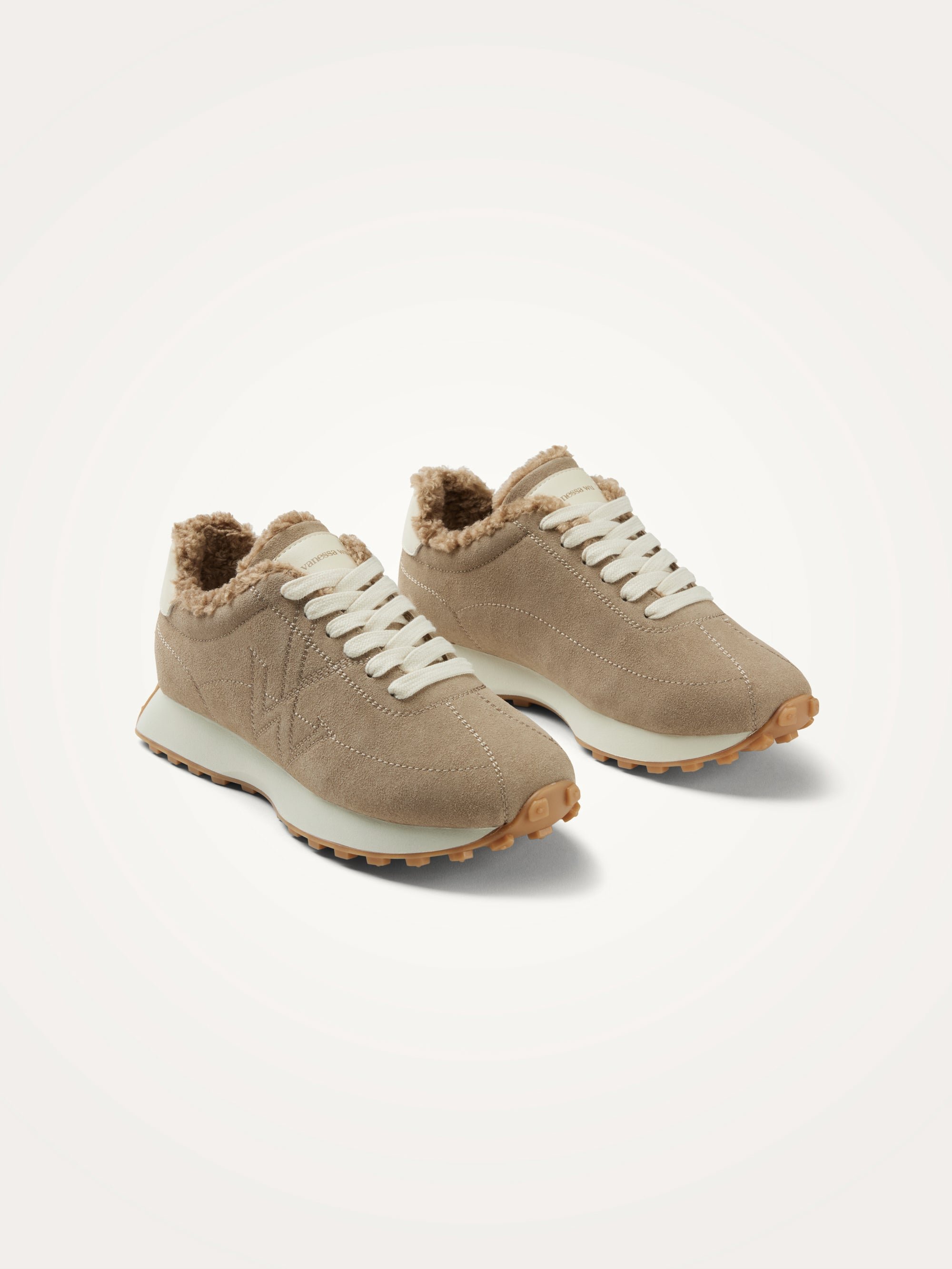 Sneakers with sewn monogram on running sole VANESSA WU Grey