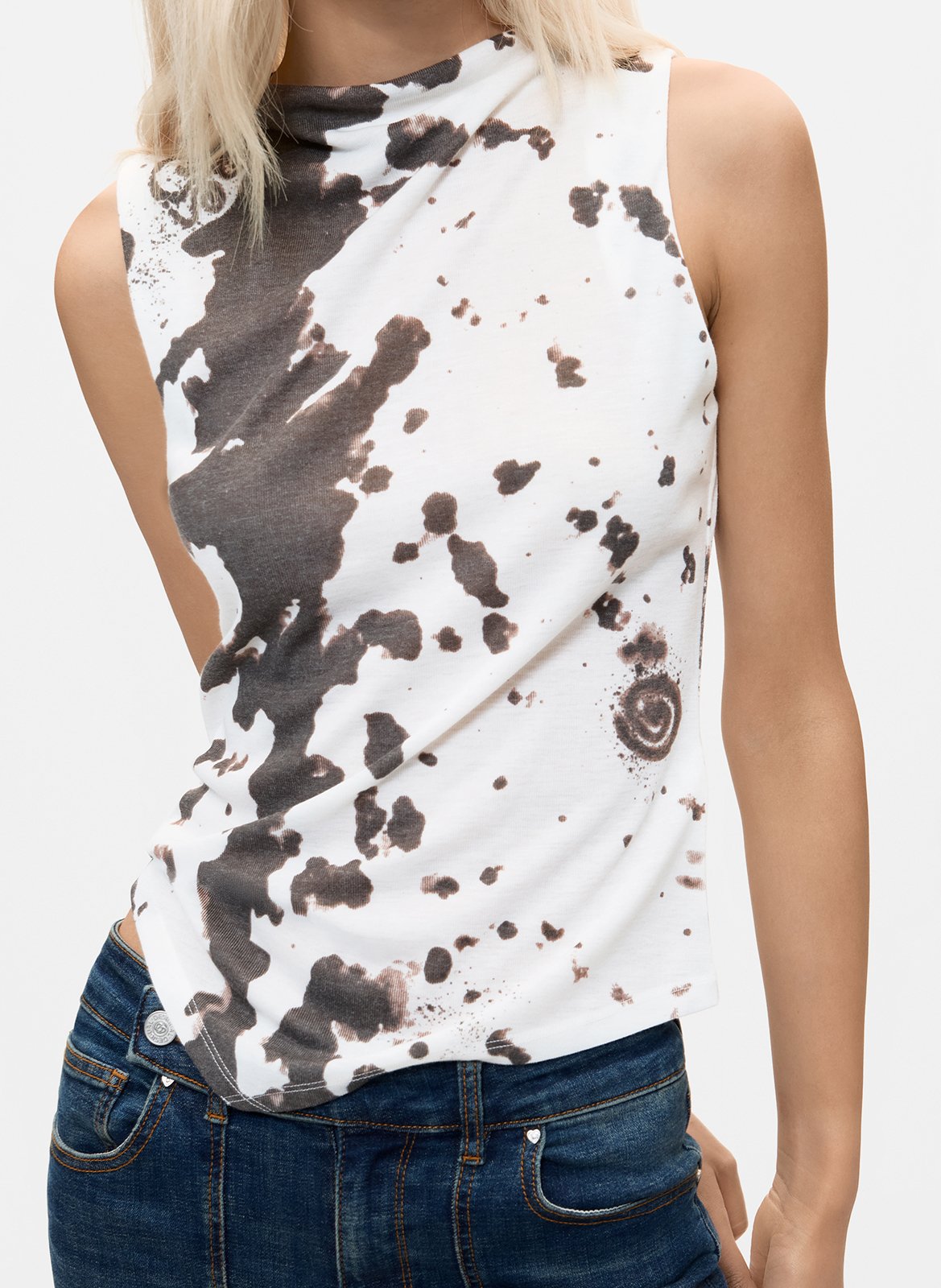 Singlet met print en ronde hals  DESIGUAL Wit