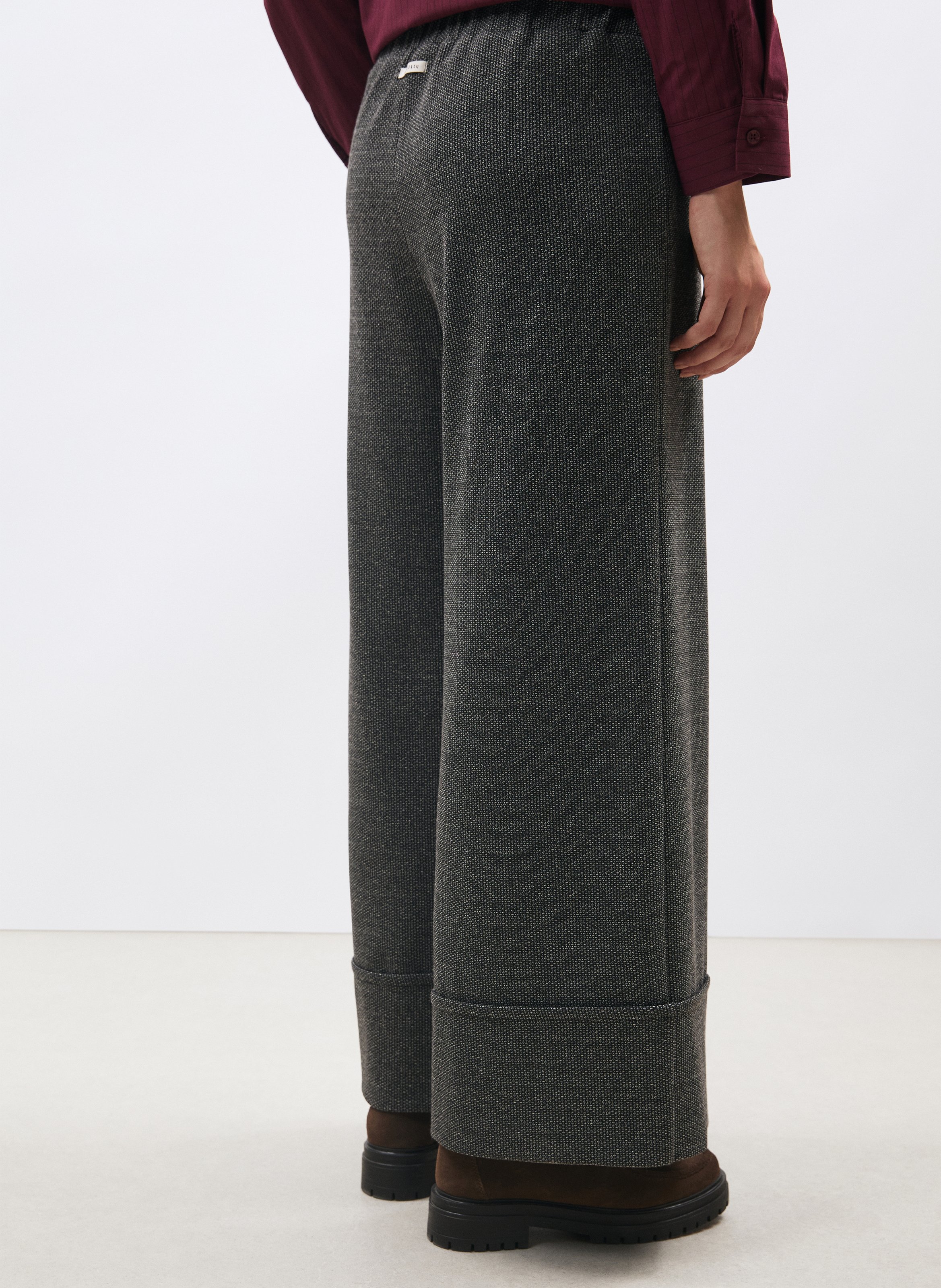 Pantalon large taille haute stretch HUMILITY Gris