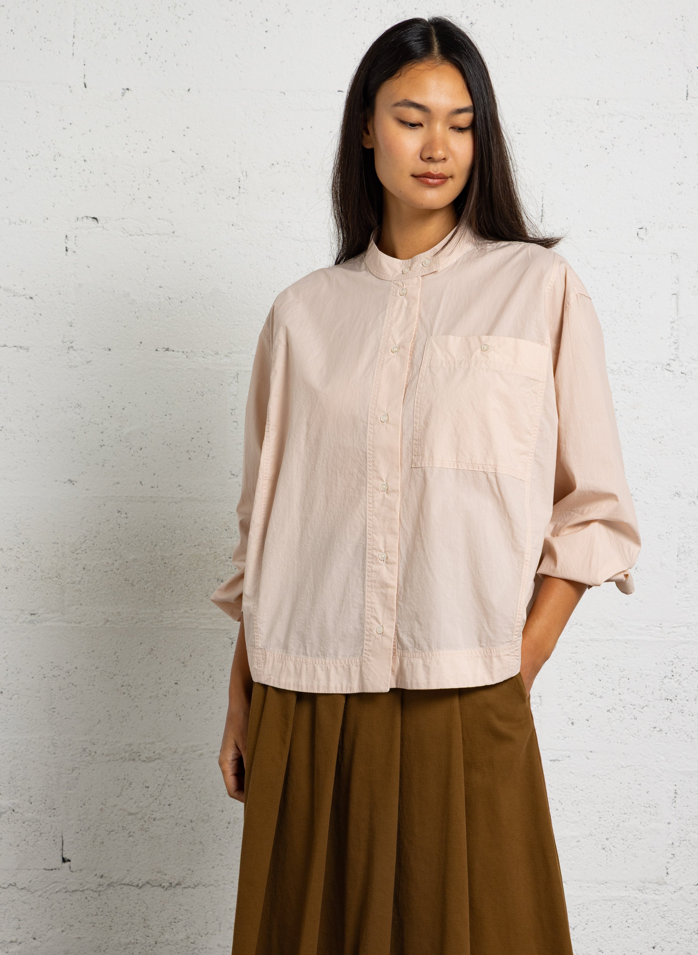 Round-neck organic cotton shirt SOEUR Beige