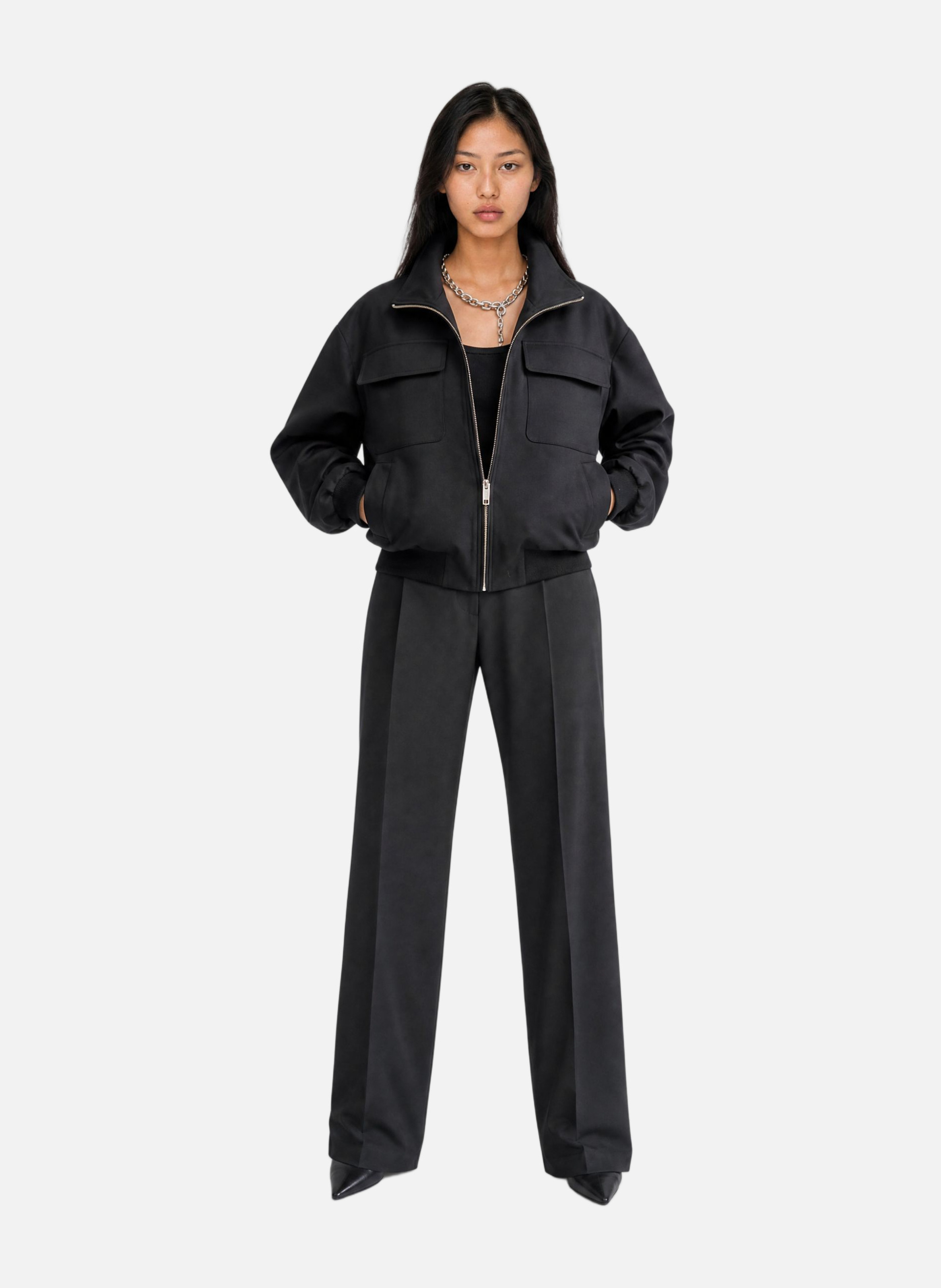 Candice wool-blend zipped jacket  THE KOOPLES Black
