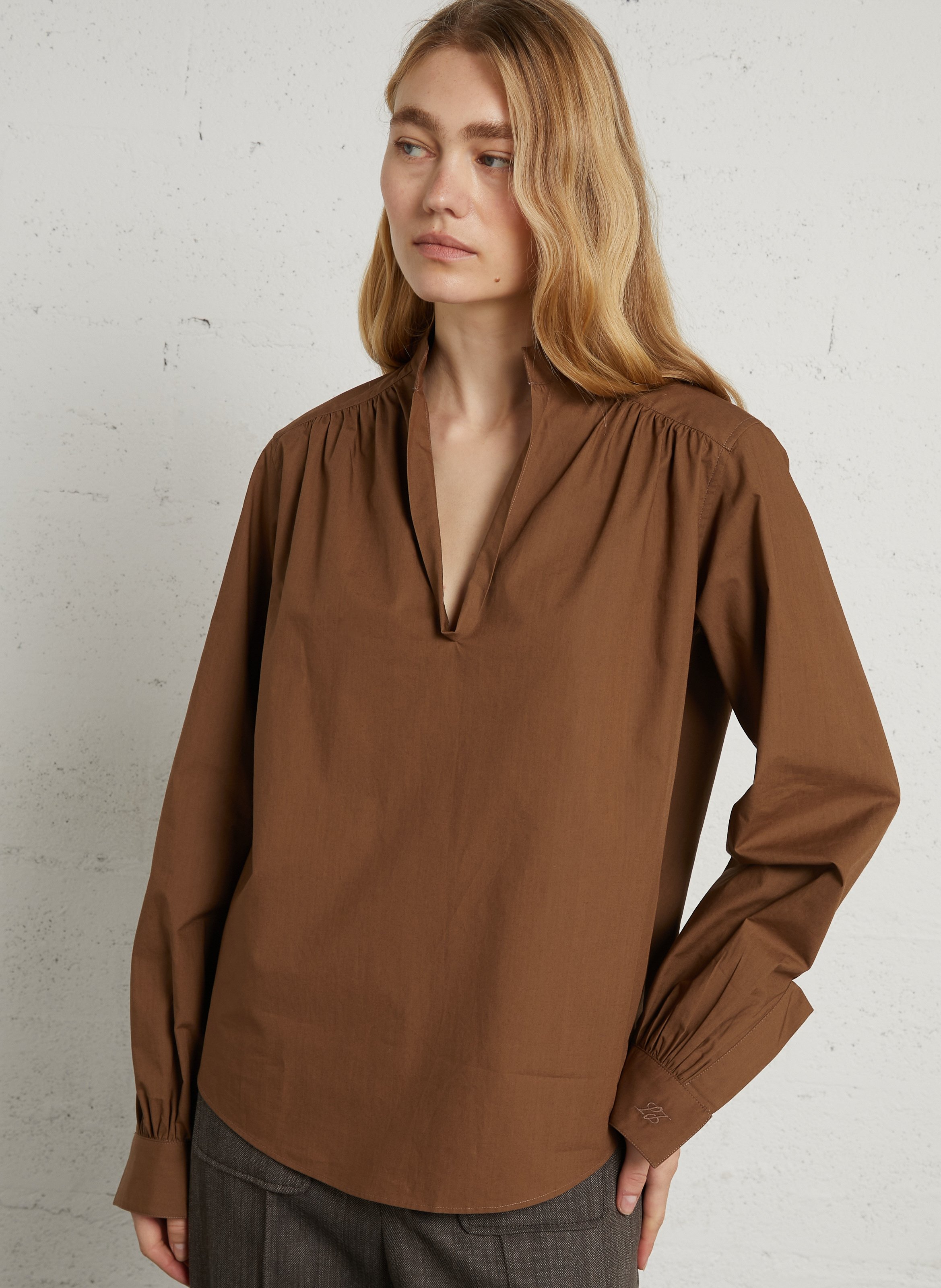 Plain Tunisian-collar blouse LAURENCE BRAS