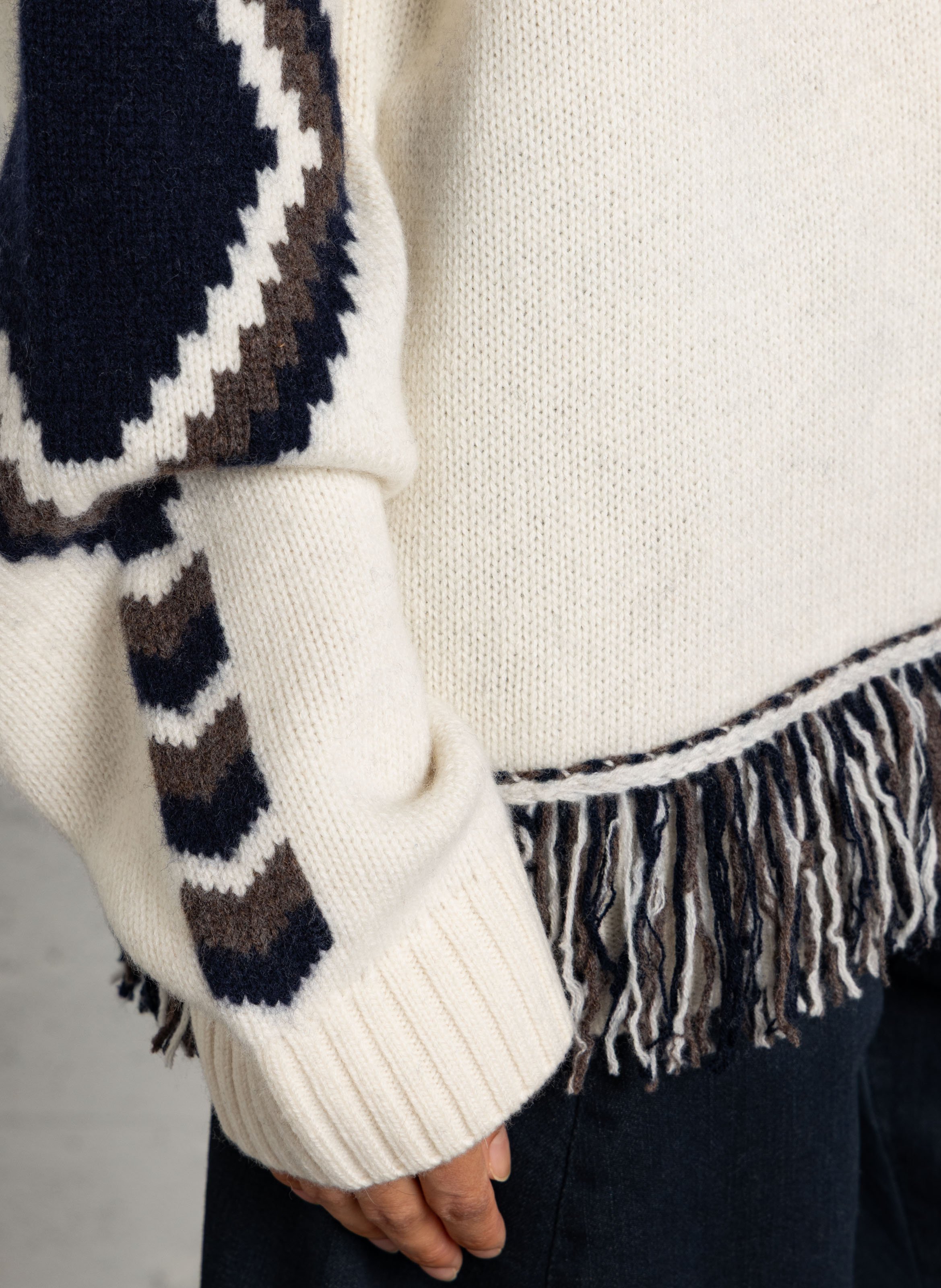 Round-neck wool sweater BERENICE Brown