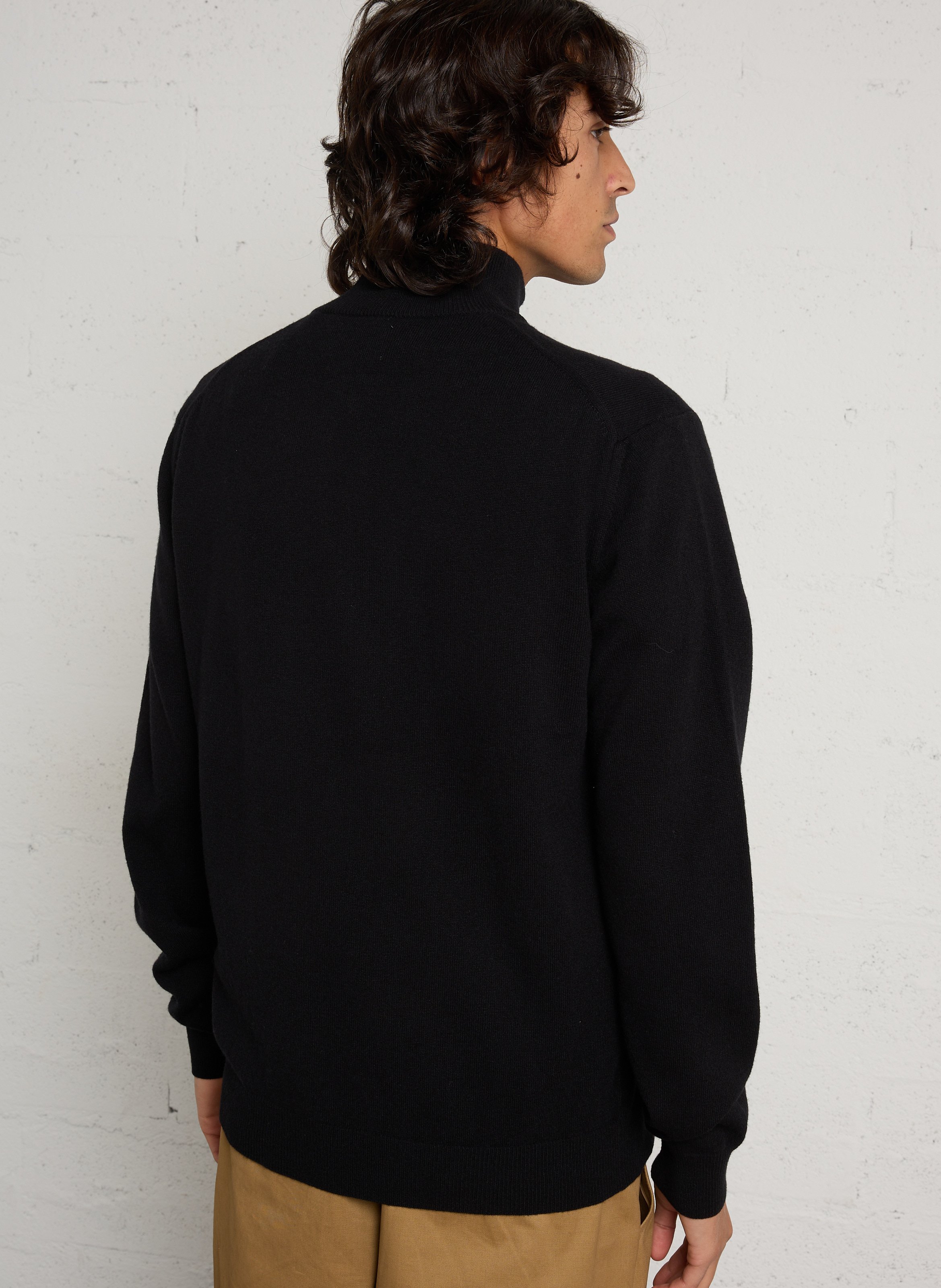 Pull col montant zippé en laine GANT Noir