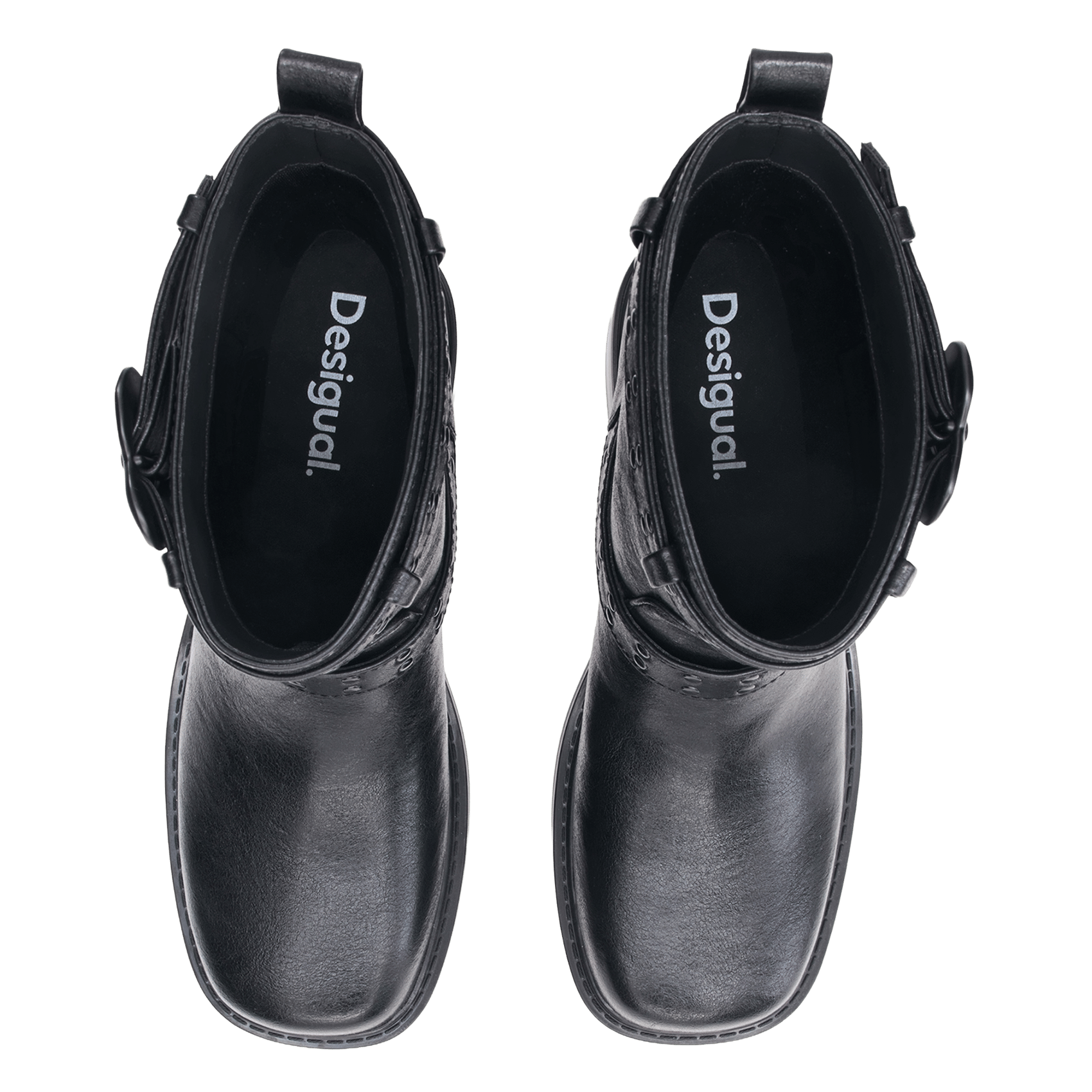 Bottines à brides cœurs unies DESIGUAL Noir